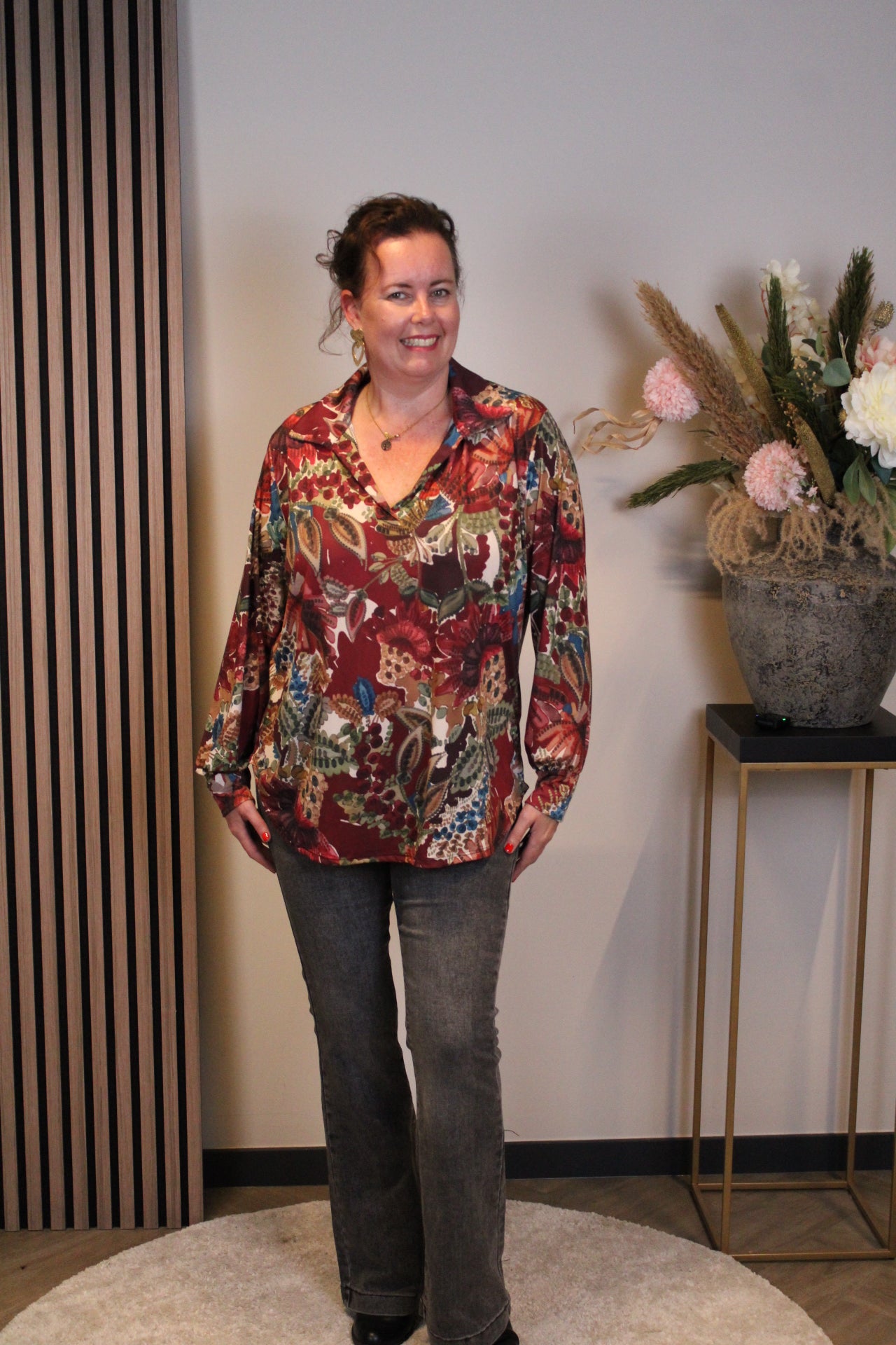 Helena | Blouse roze met kraagje 38 t/m 48