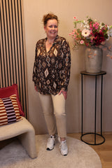 Lilly | Broek beige viscose