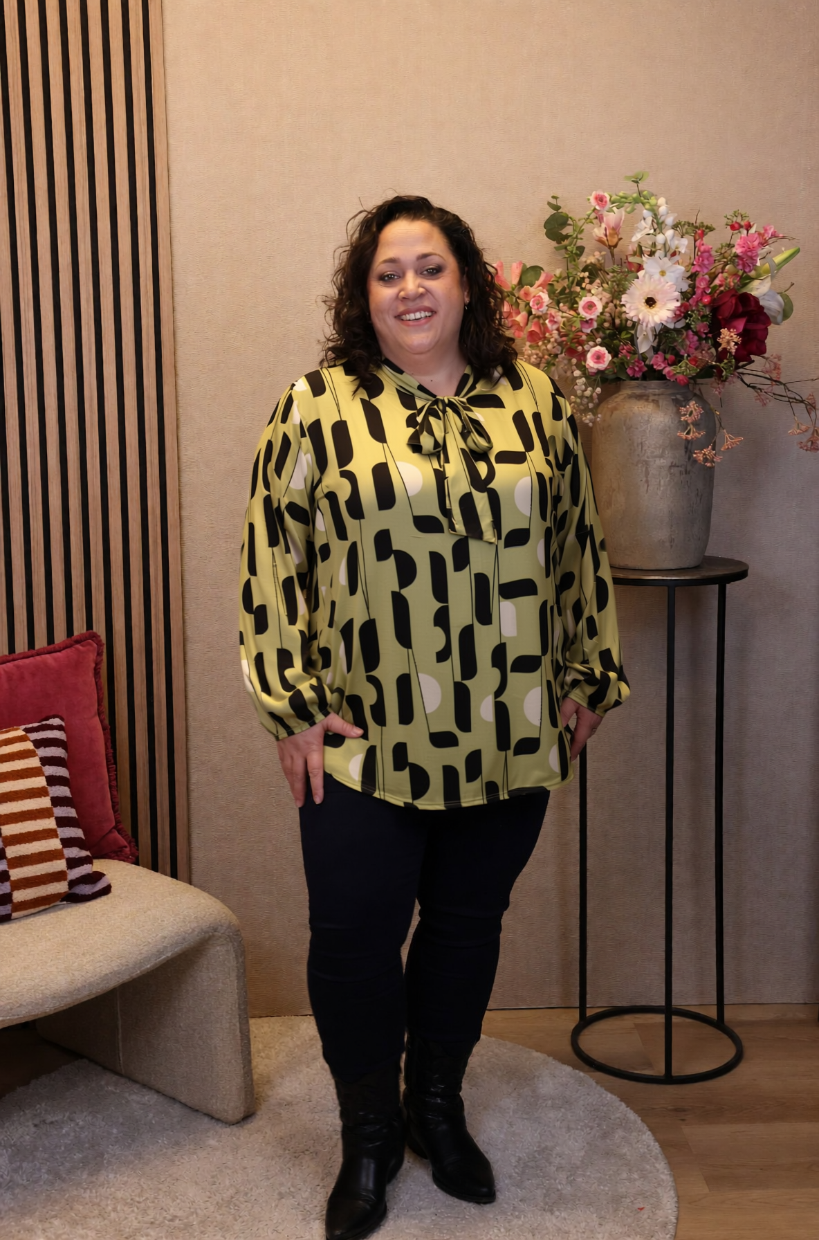 Daniela | Blouse geel met strik