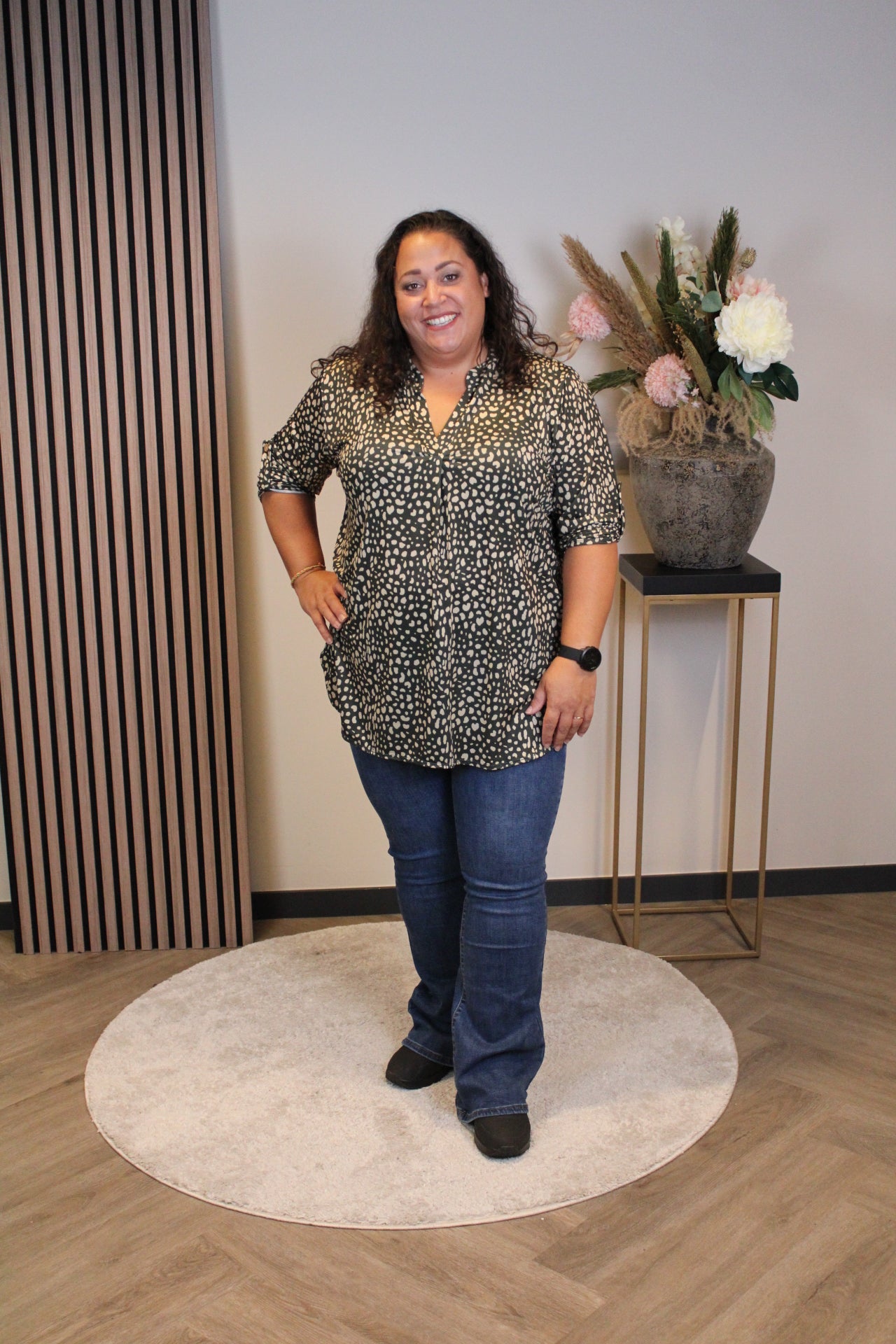 Fenke | Blouse groen lange mouw 48 t/m 52