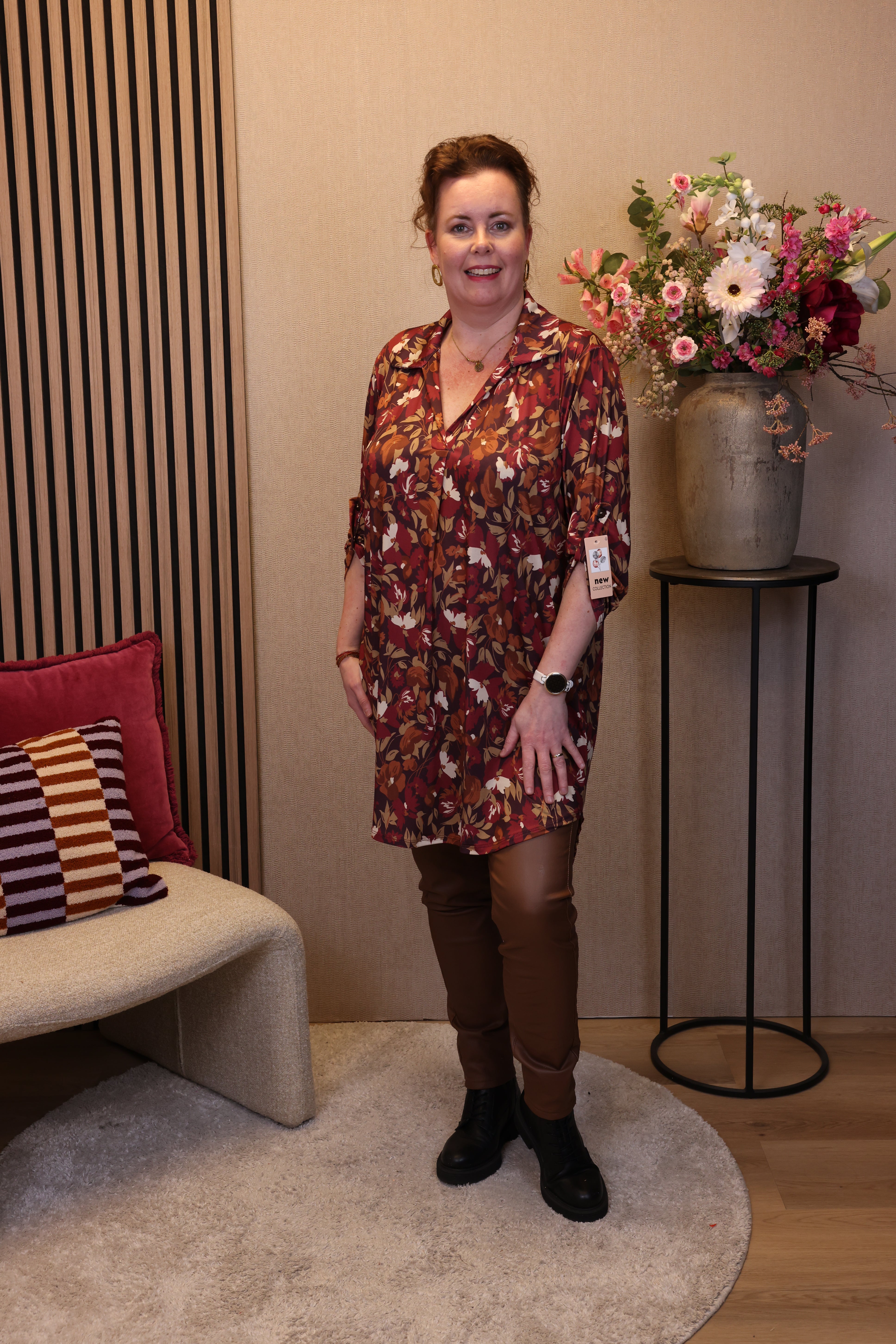 Jitske | Tuniek roze met kraagje