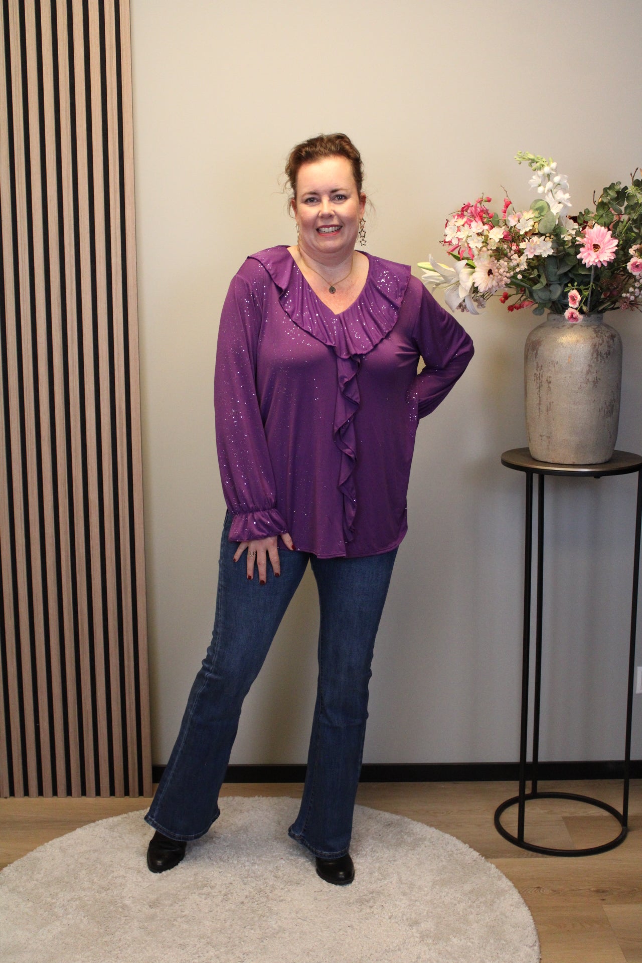 Sabine glitter | Blouse paars 38 t/m 48