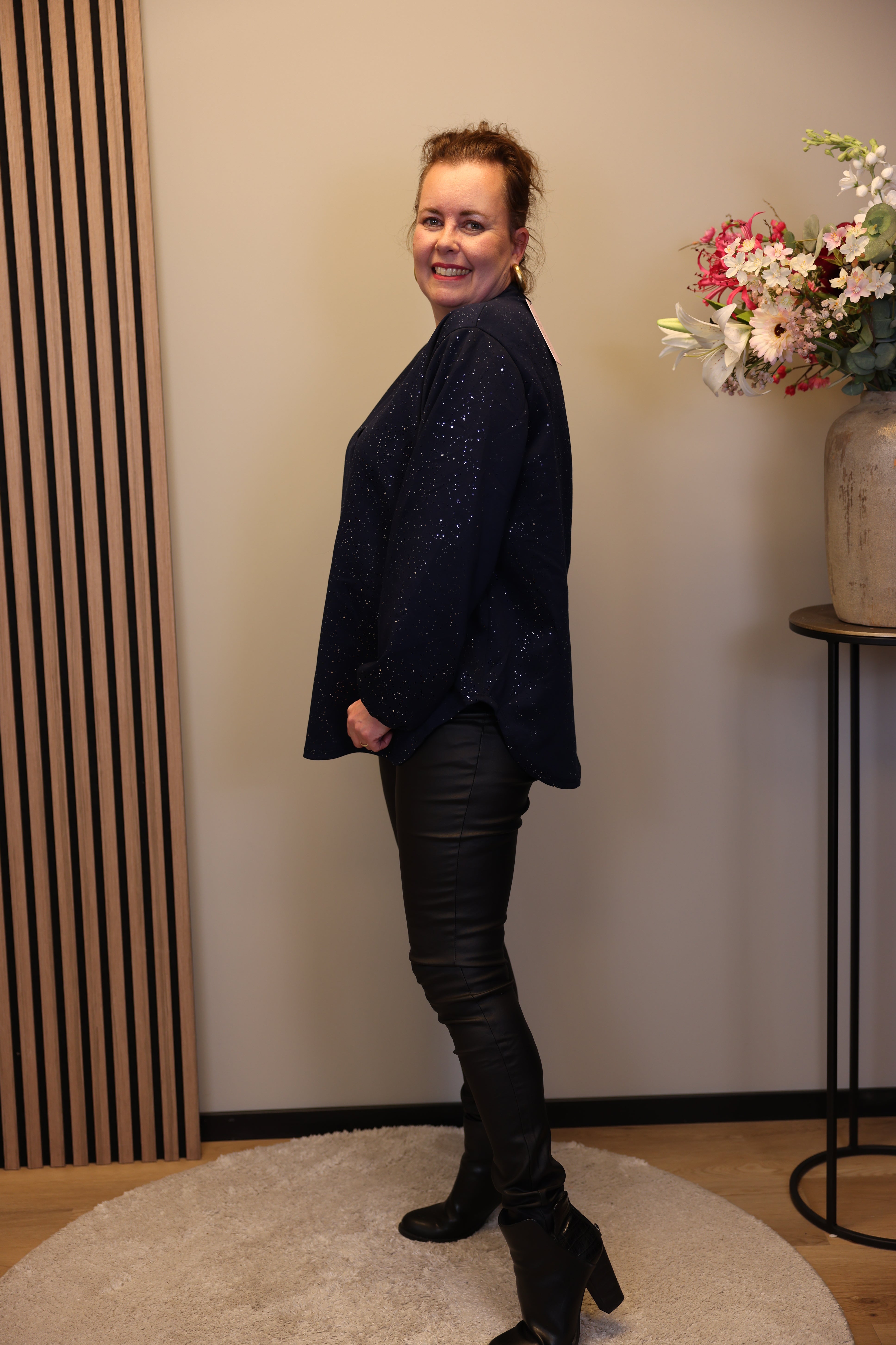 Hannah | Glitter trui blauw