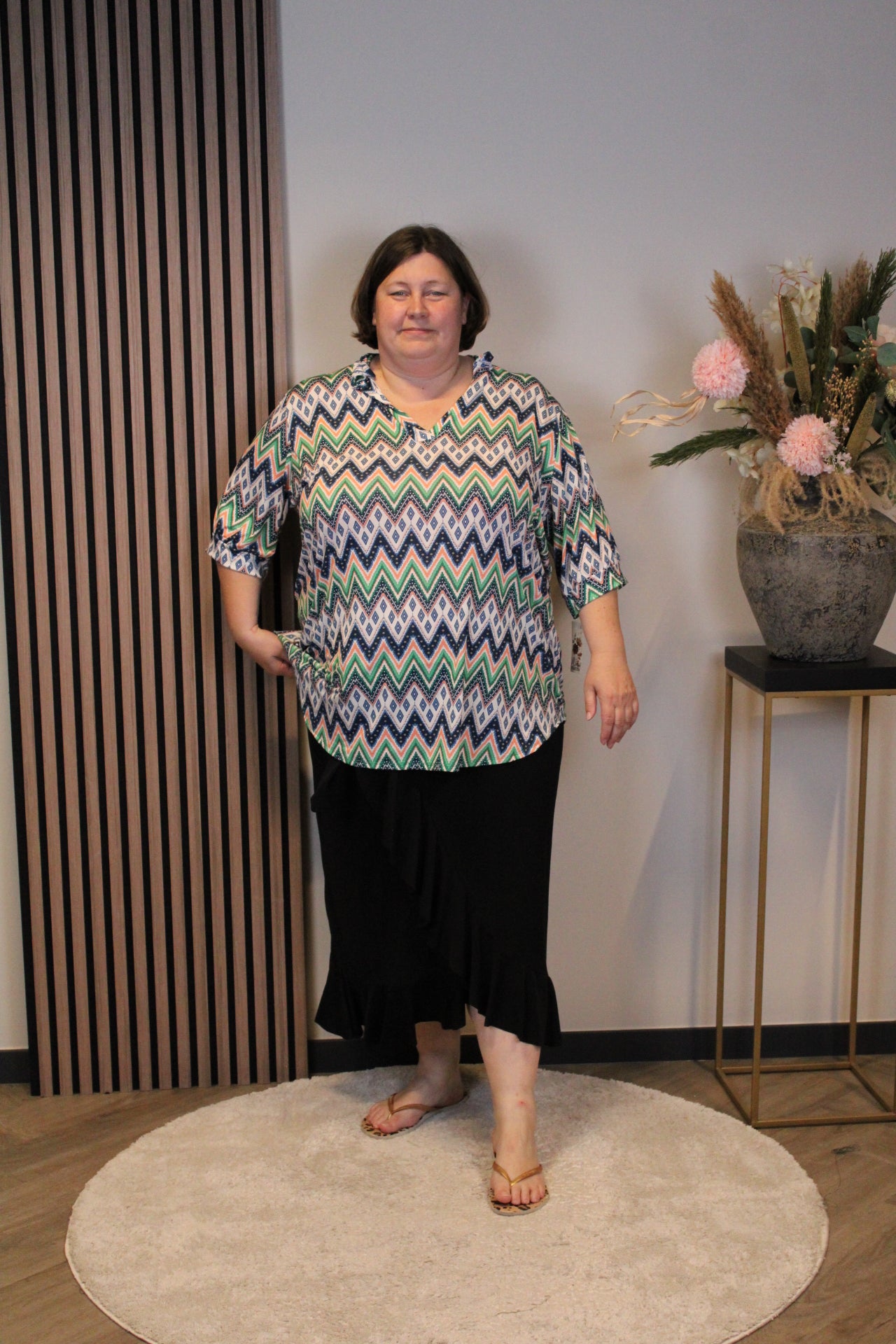 Lyra | Blouse met kraagje blauw 52 t/m 58