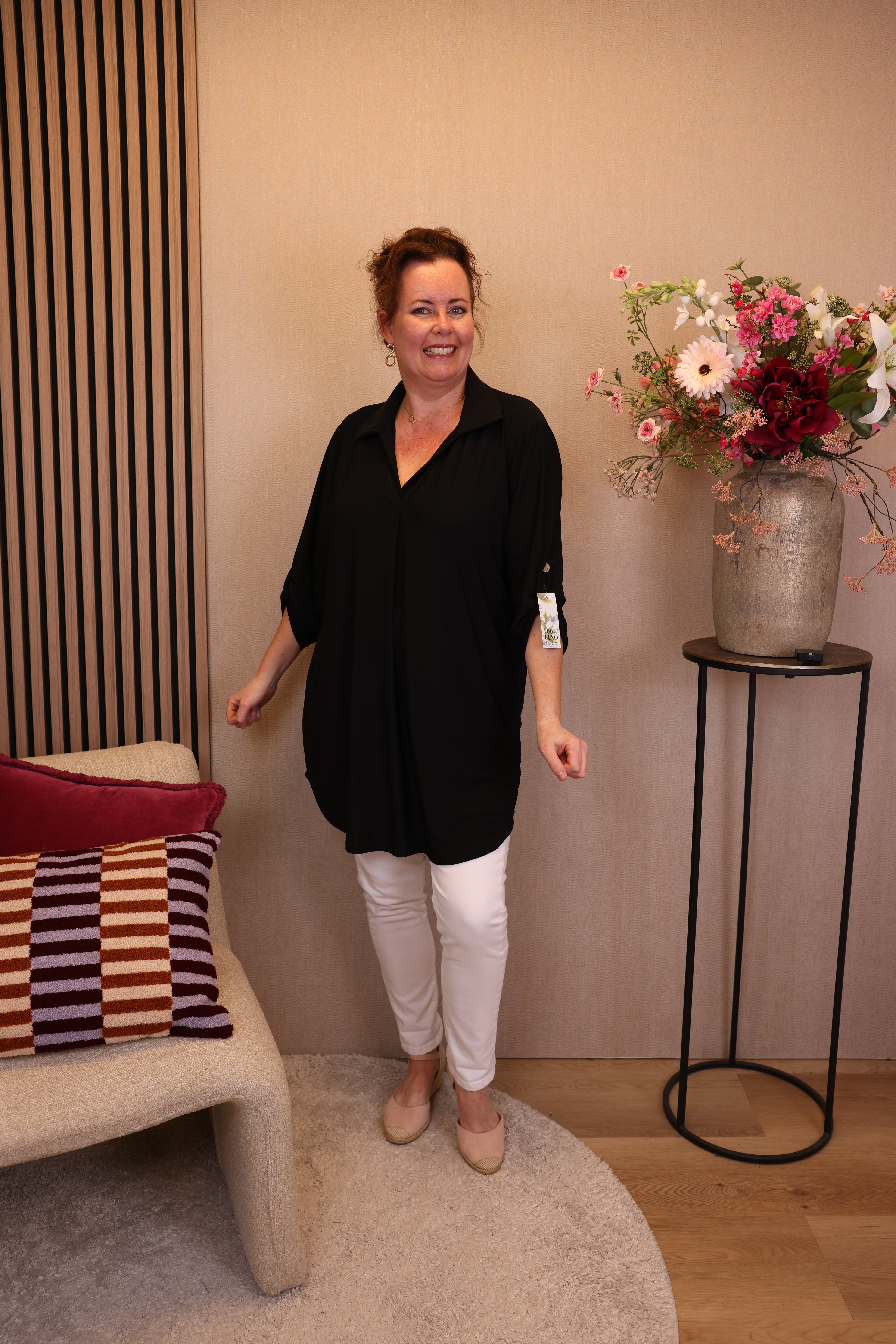 Marieke | Tuniek zwart met kraagje
