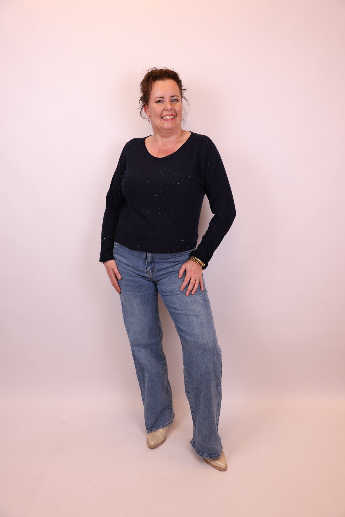 Ina | Trui blauw glitter
