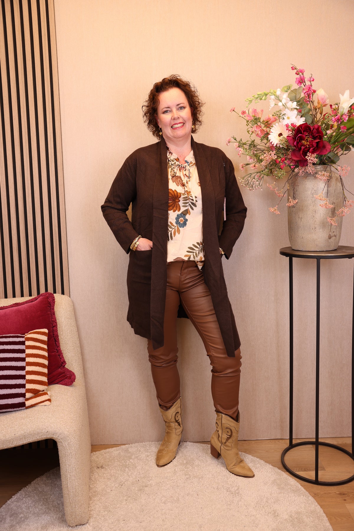 Noor | Vest bruin