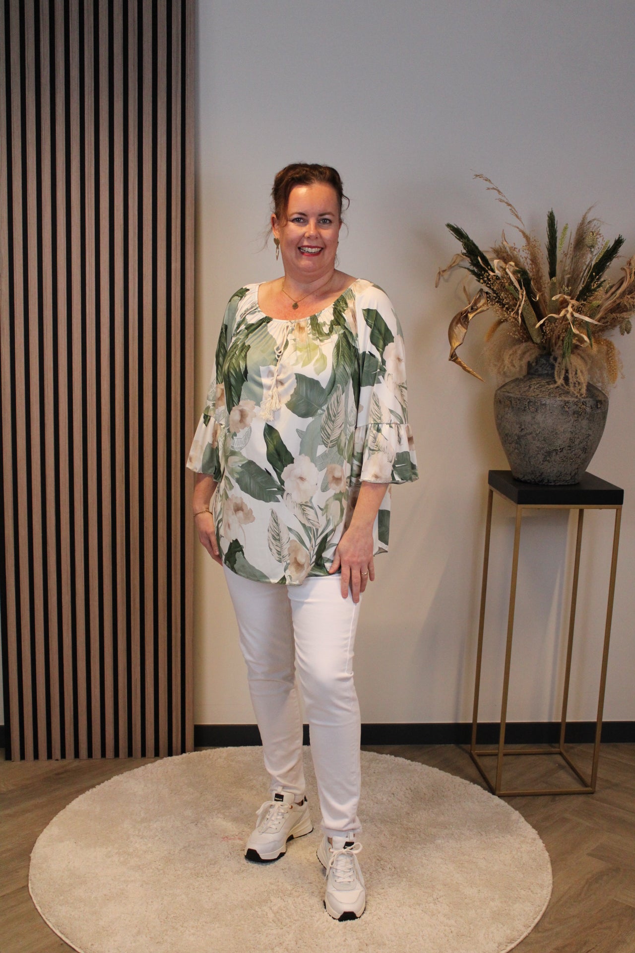 Amirah | Blouse groen korte mouw 38 t/m 48