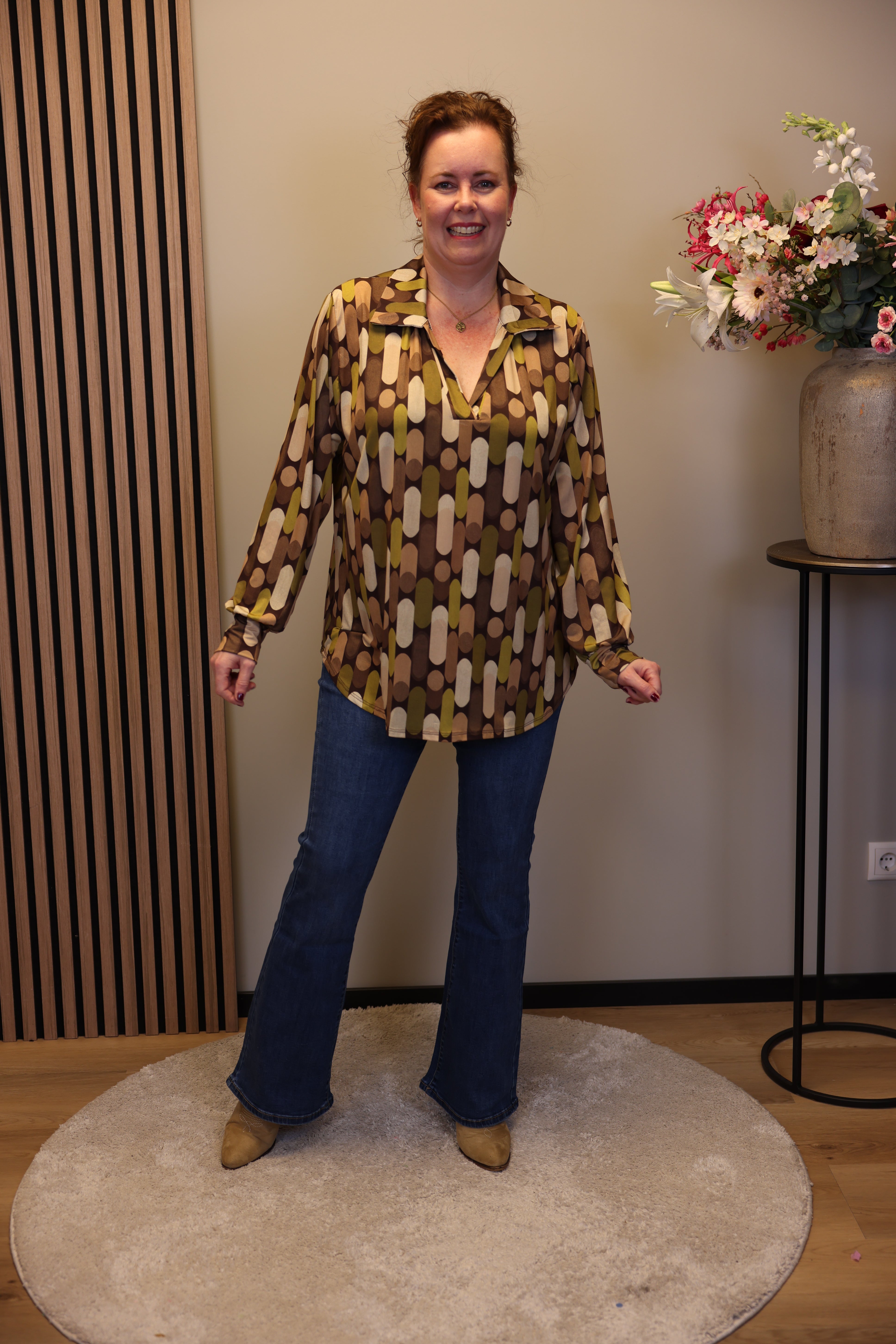 Heleen | Blouse geel met kraagje 48 t/m 52