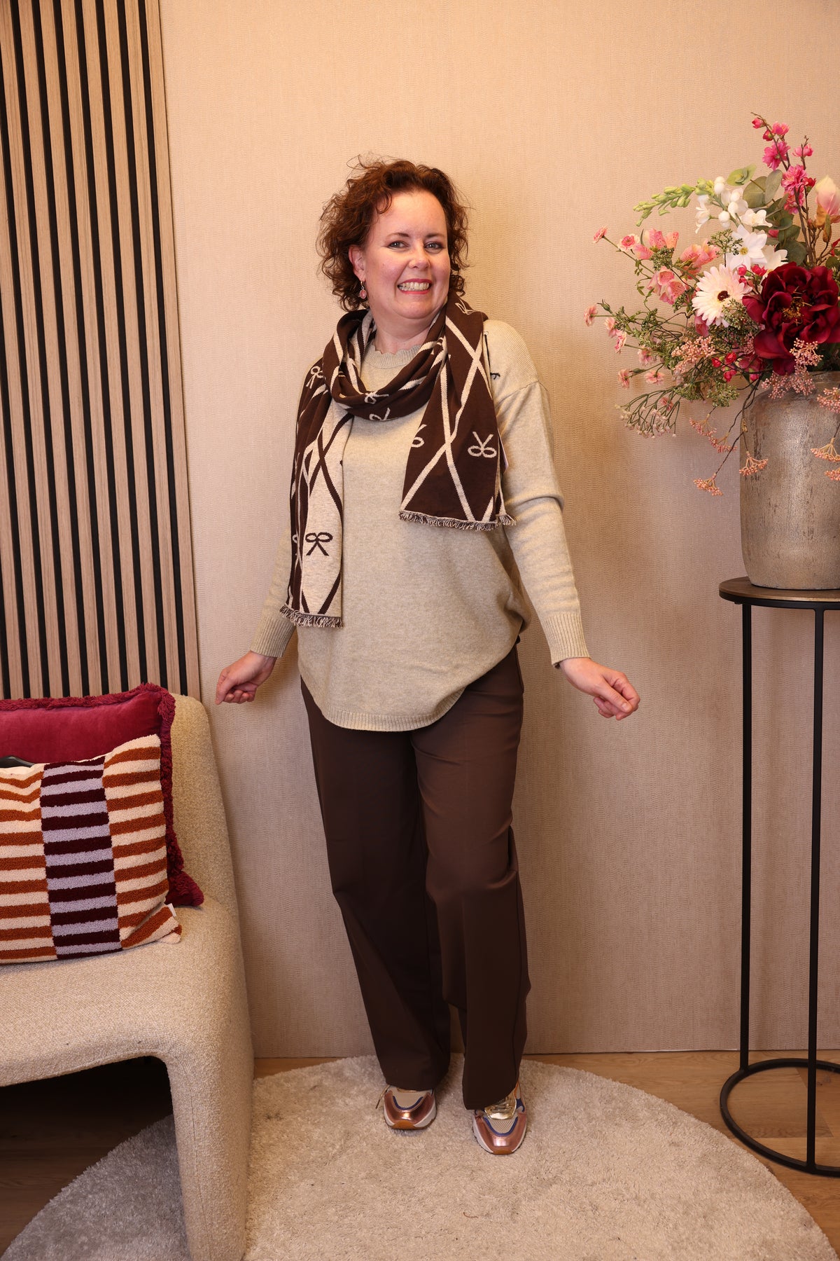 Noelle | Trui beige + Gratis Sjaal