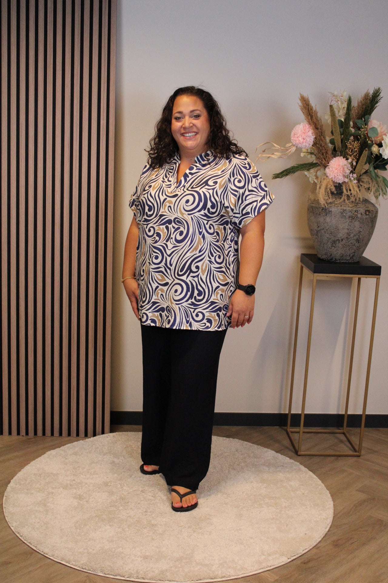 Kim | Broek blauw viscose