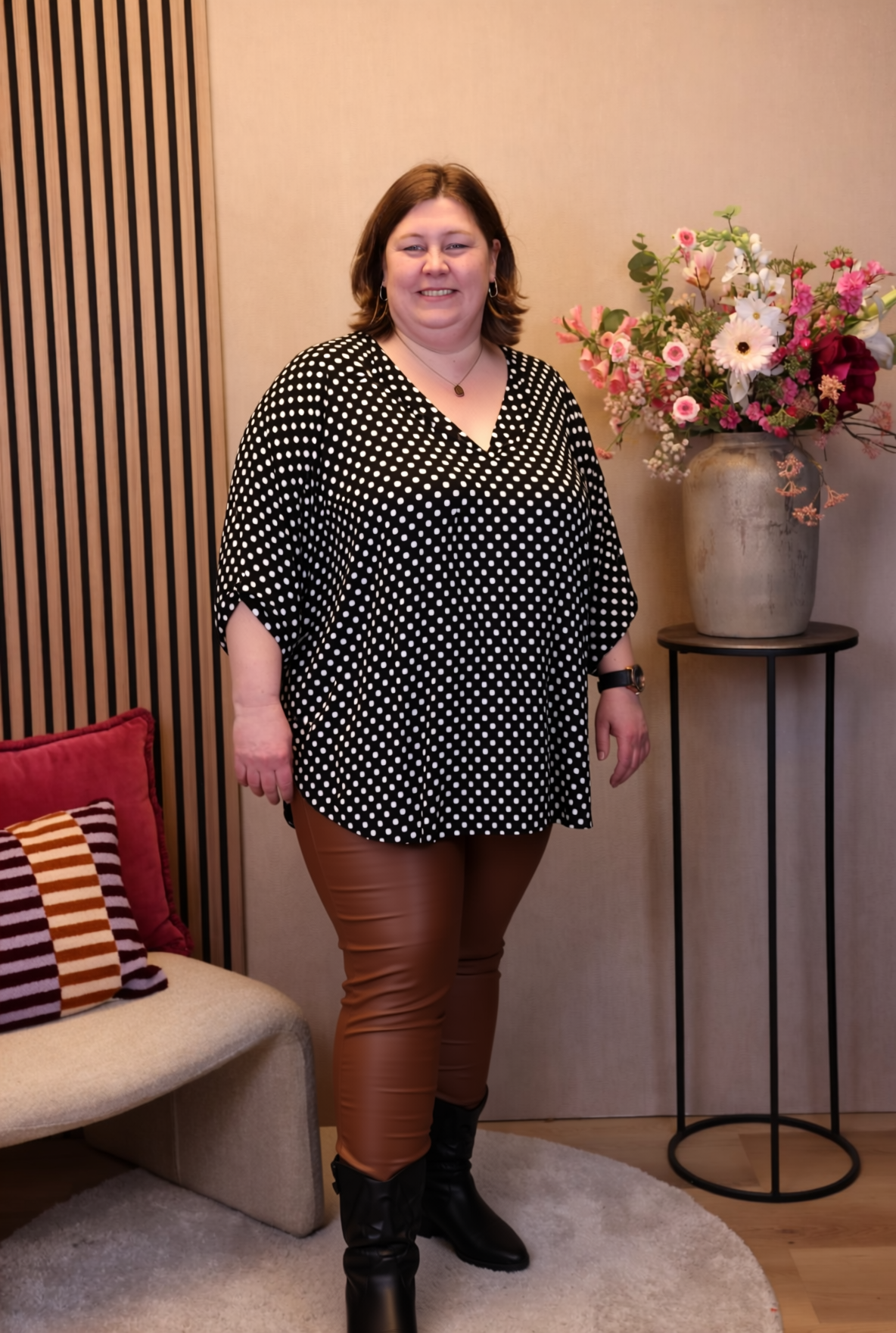 Charlie | Blouse zwart met kraagje