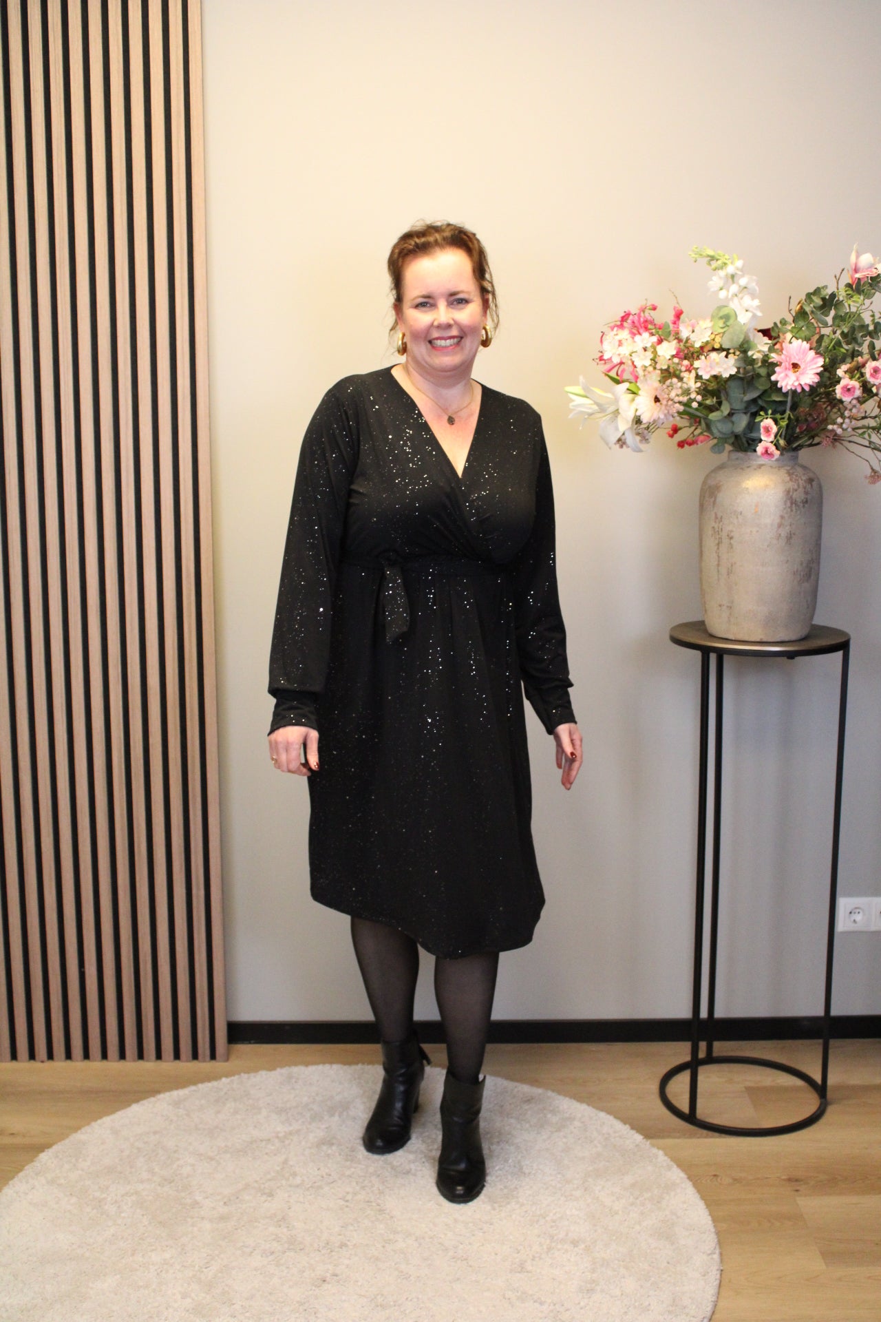 Maya glitter | Jurk zwart kort 38 t/m 44