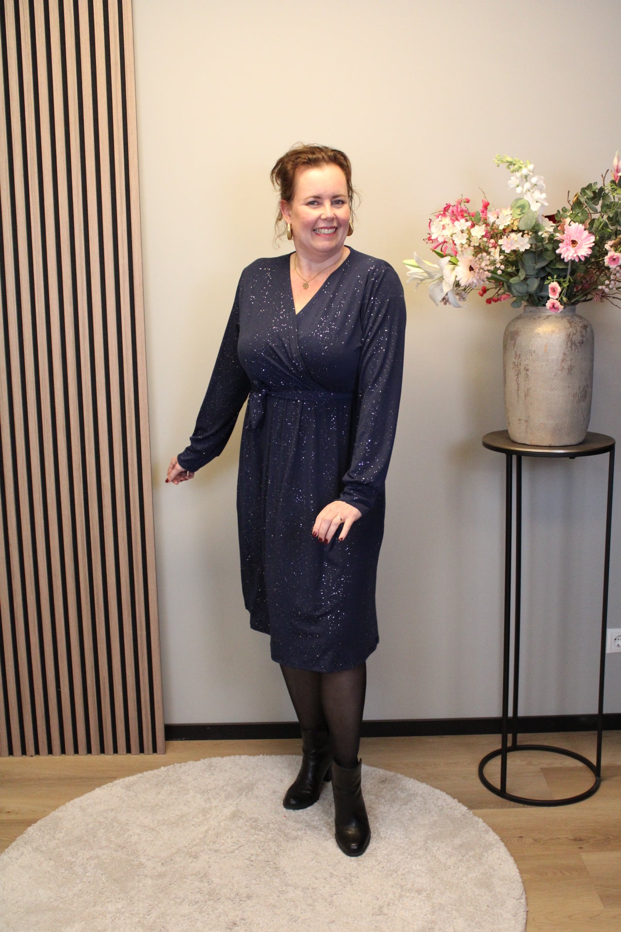 Maya | Glitter jurk blauw