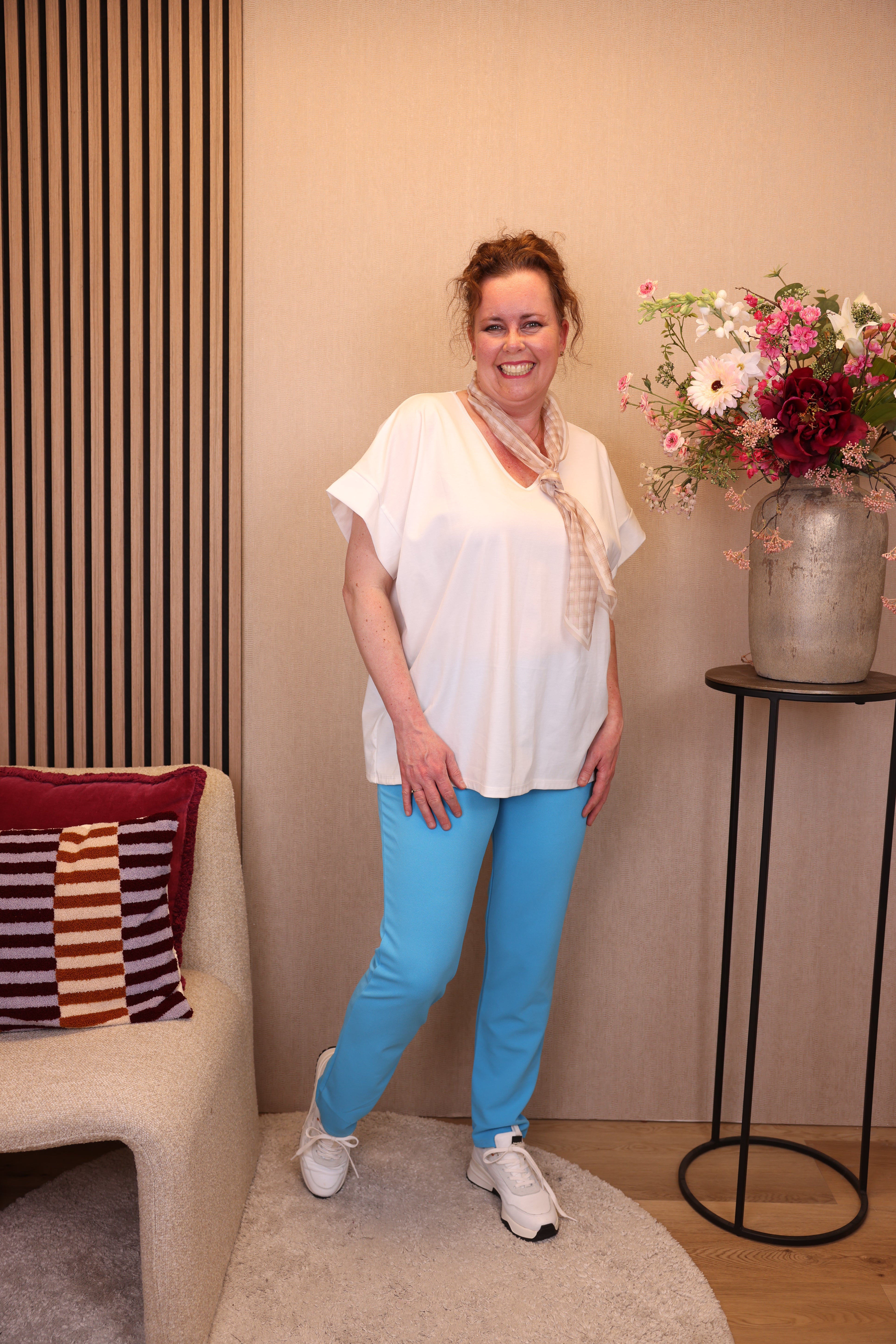 Lilly | Broek hemels blauw viscose