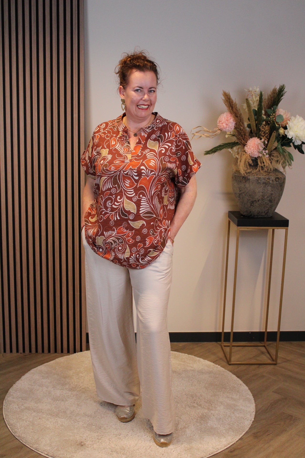 Linda | Top roest bruin viscose