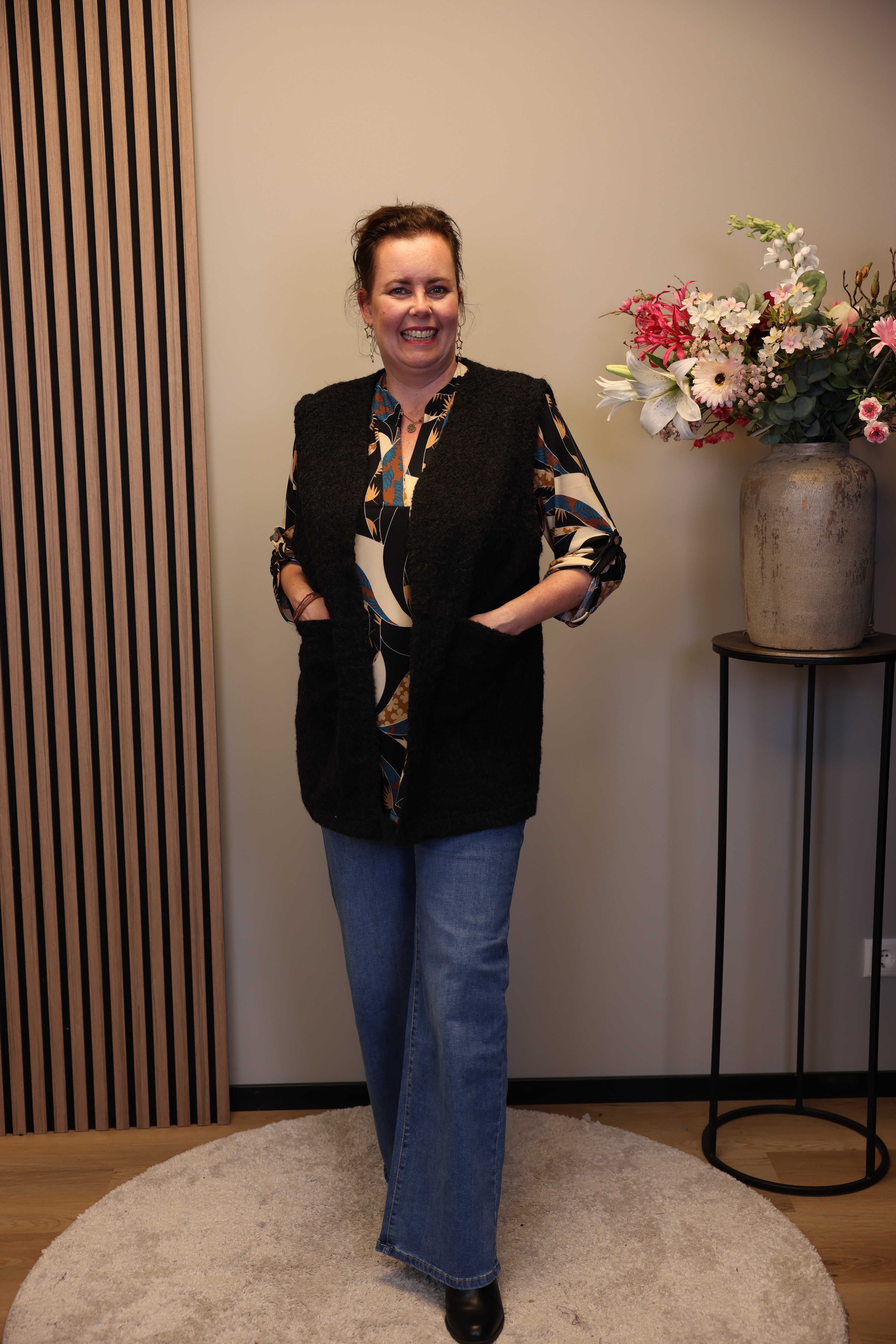 Mabel | Gilet zwart lang model 38 t/m 46