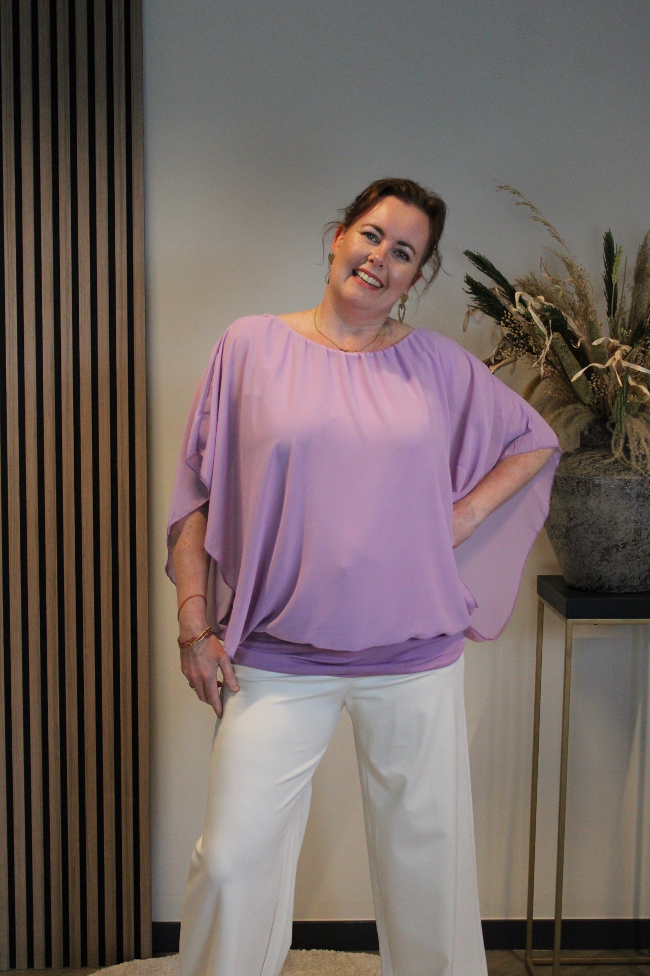 Fenna | Blouse paars 40 t/m 46