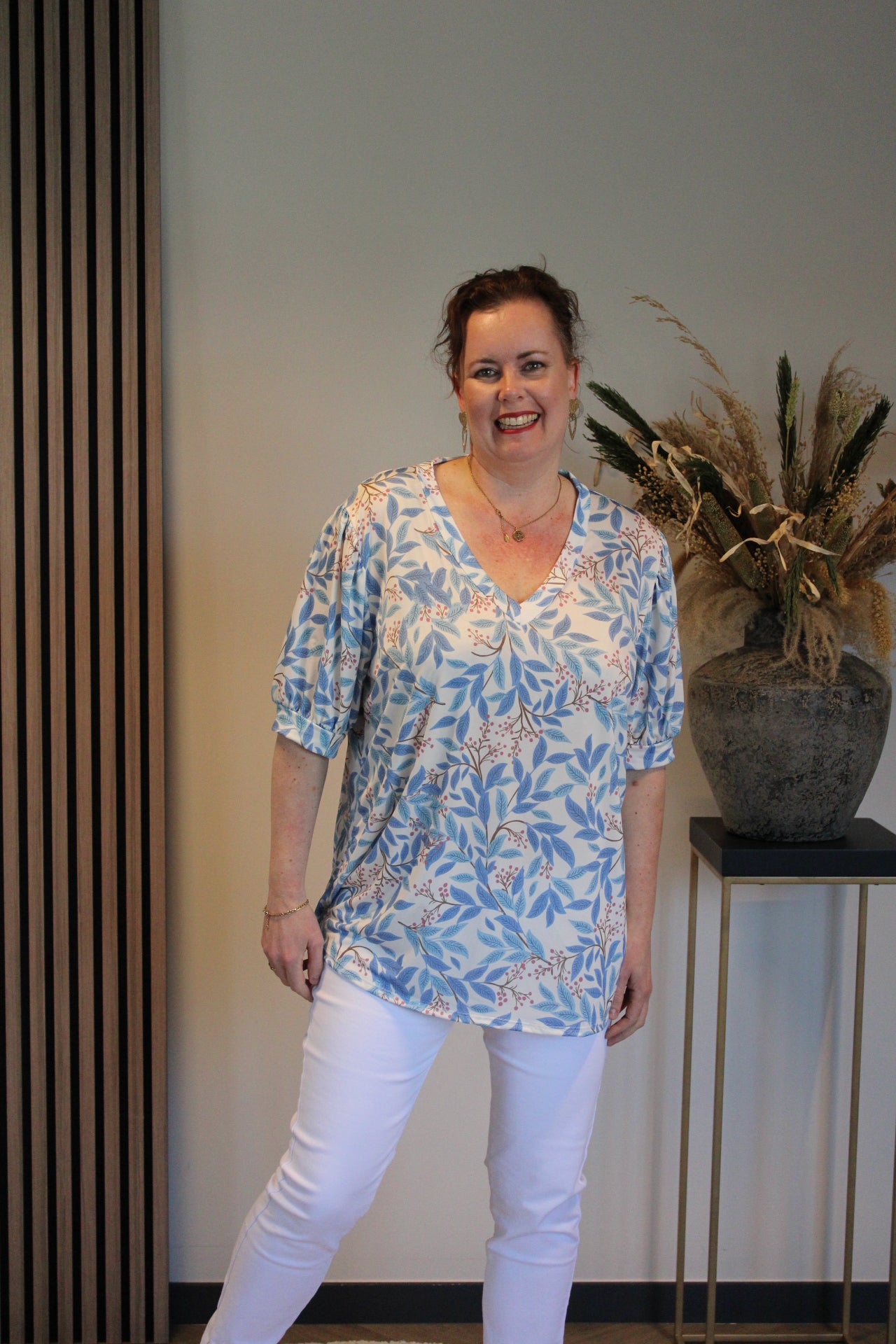 Fabiënne | Blouse korte mouw 40 t/m 48