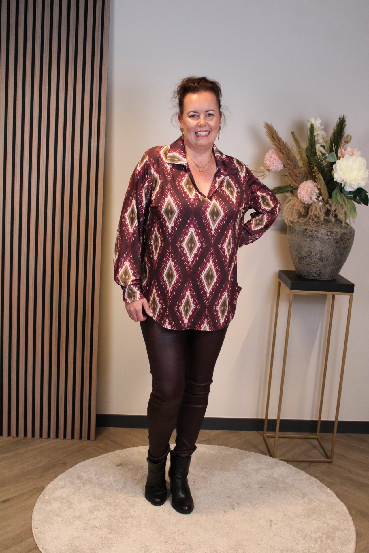 Jill | Blouse roze met kraagje 38 t/m 48