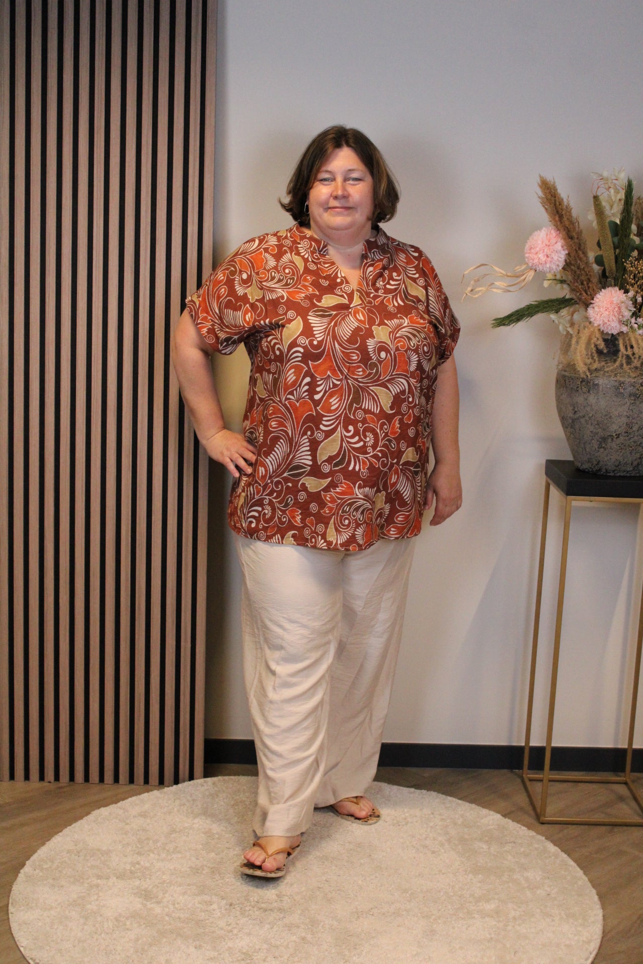 Linda | Top roest bruin viscose