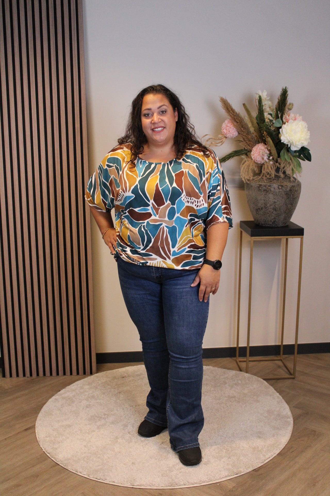 Leonie | Top aqua blauw 48 t/m 52