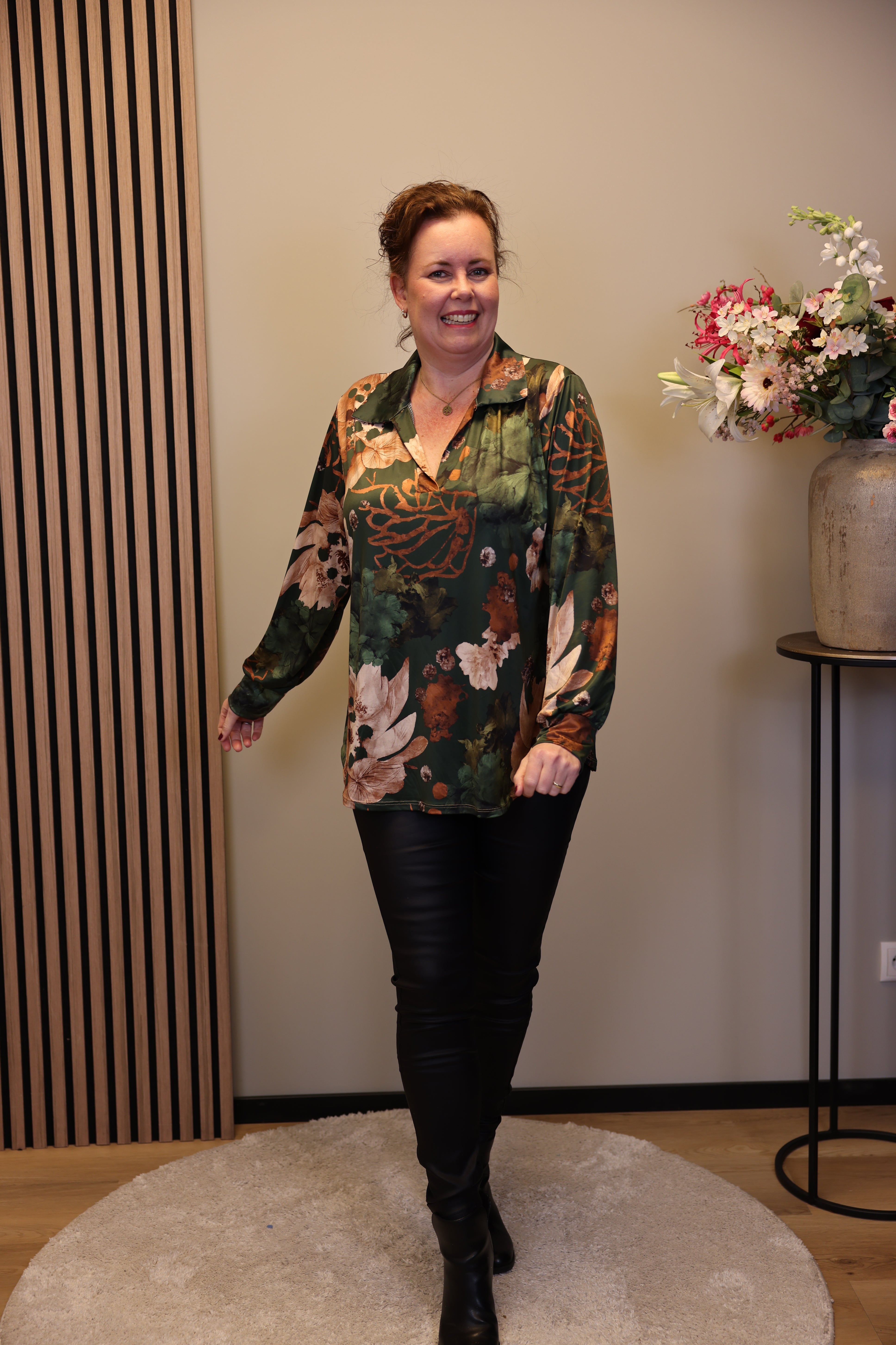 Quincy | Blouse met kraagje groen 48 t/m 52