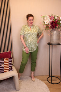 Anne | Stretch broek groen