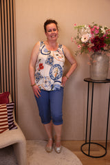 Anouk | Stretch capri broek blauw