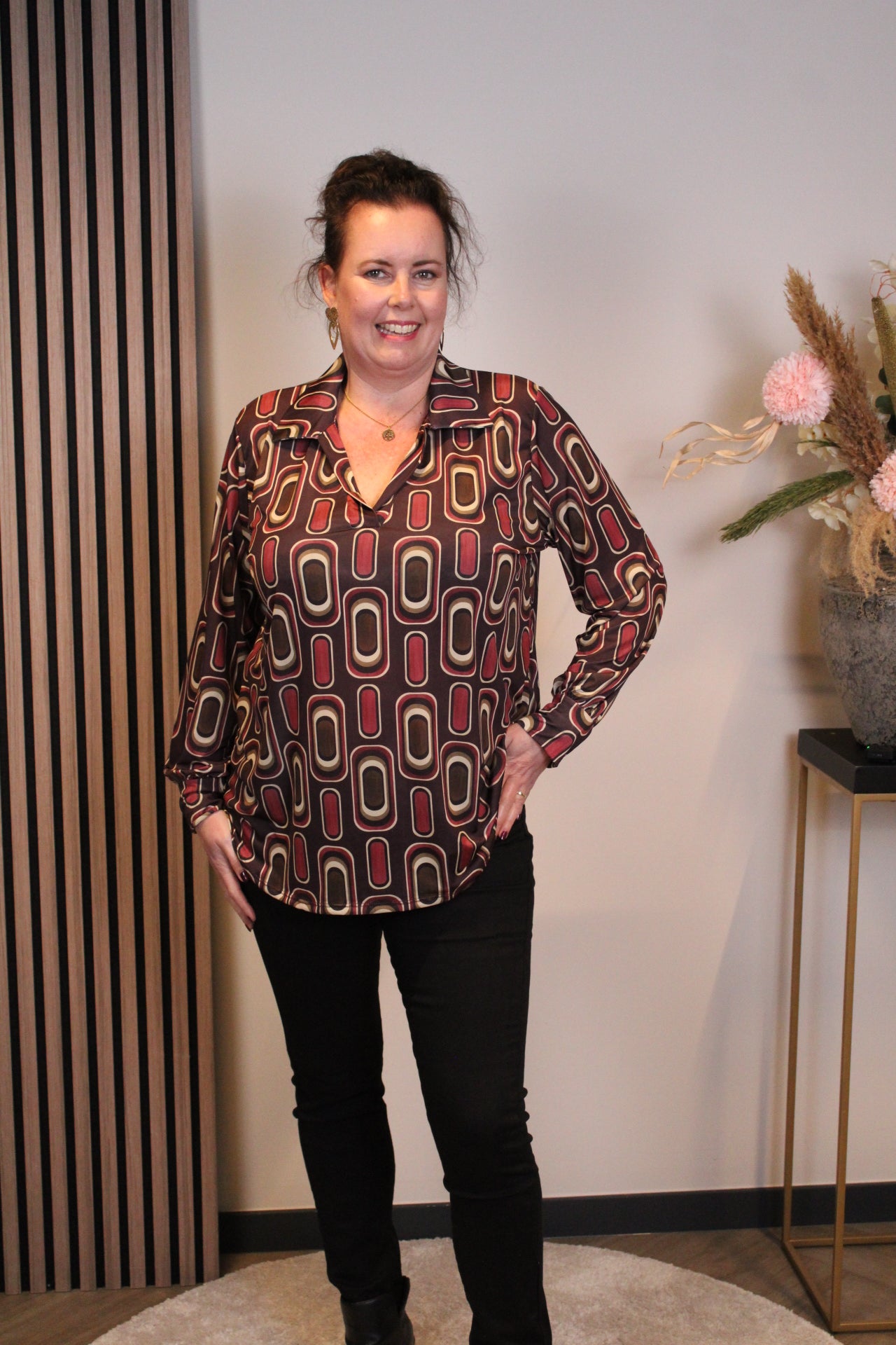 Chloe | Blouse met kraagje roze 48 t/m 52