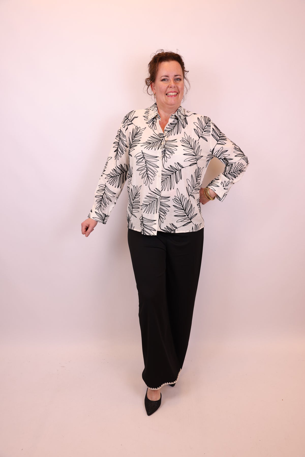 Skye | Blouse zwart/wit