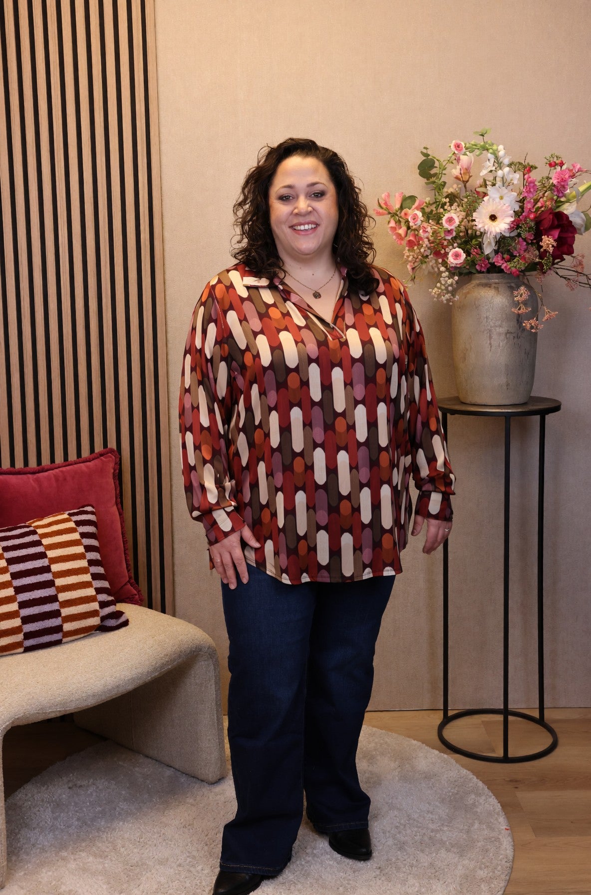 Heleen | Blouse roze met kraagje