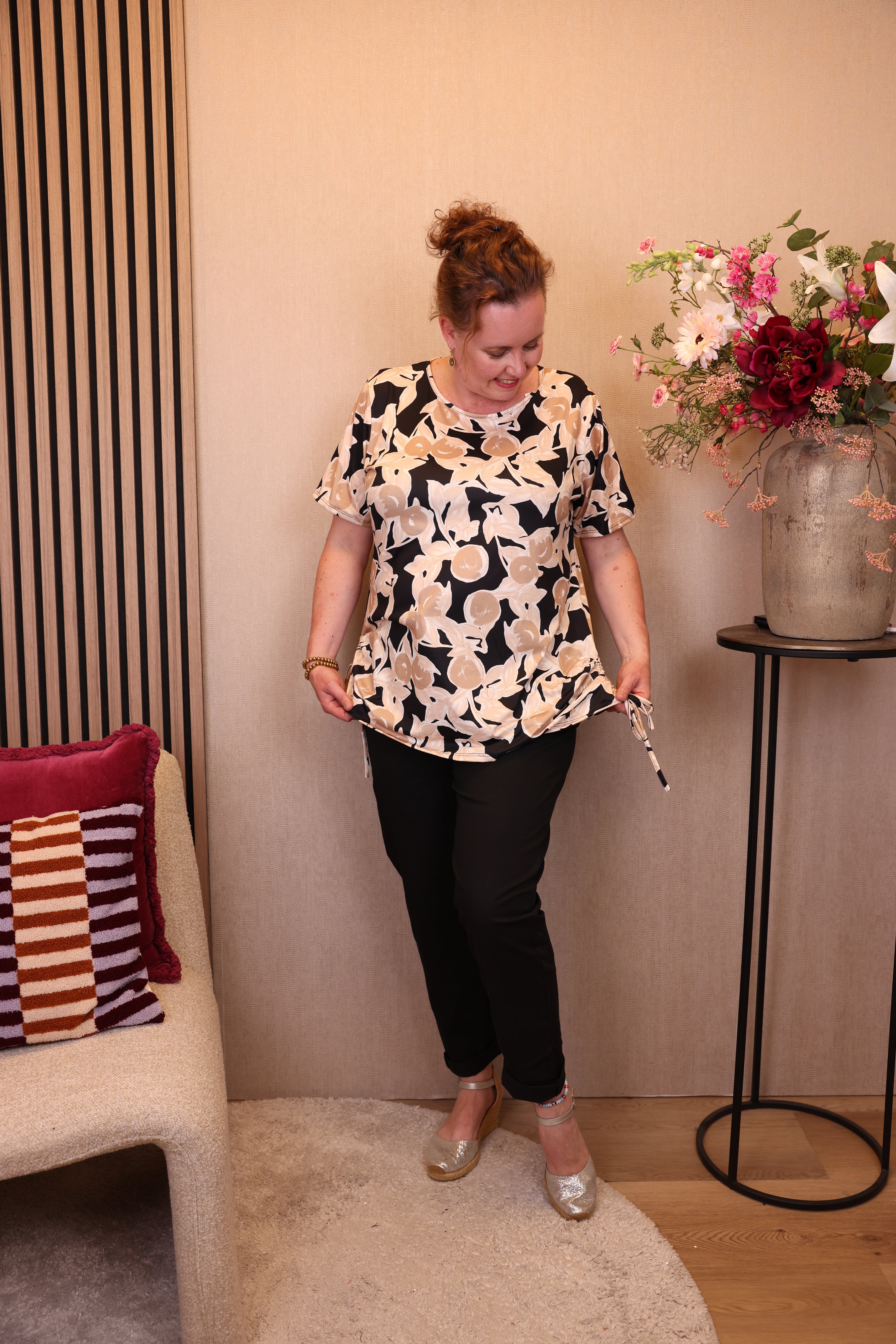 Roos | Top zwart viscose
