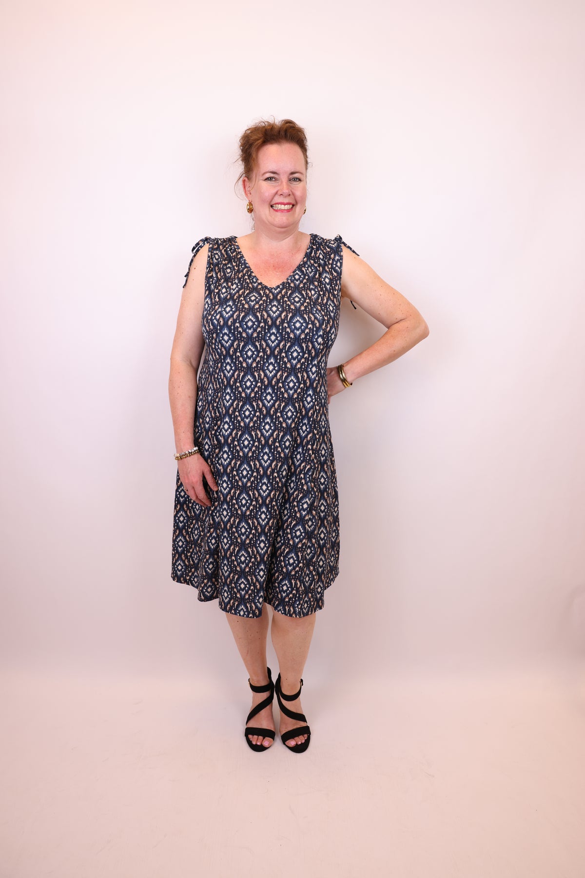 Lieke | Jurk blauw katoen