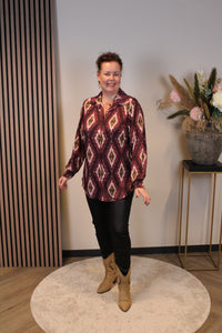 Carmen | Blouse roze met knoopjes