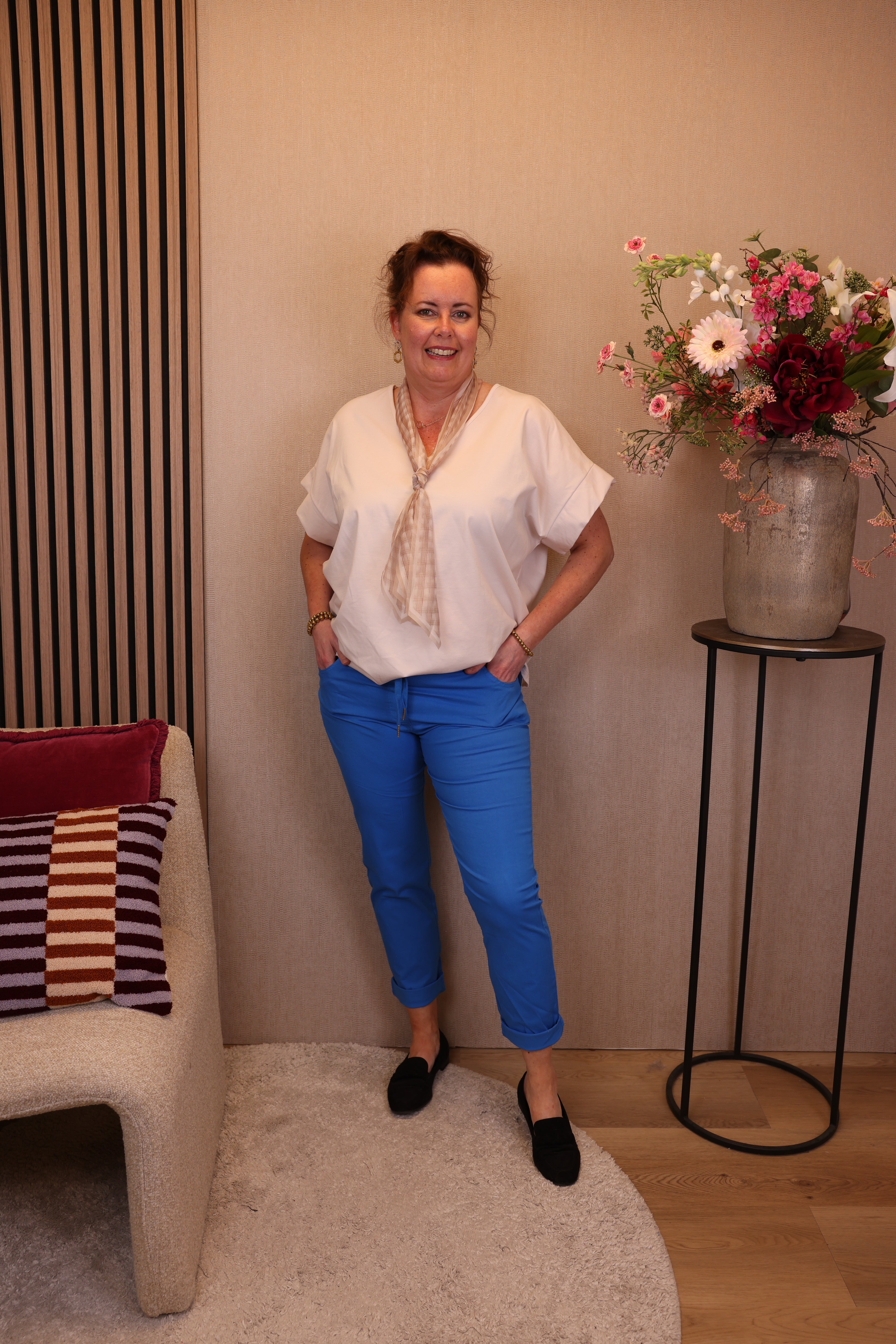 Tessa | Stretch broek kobalt