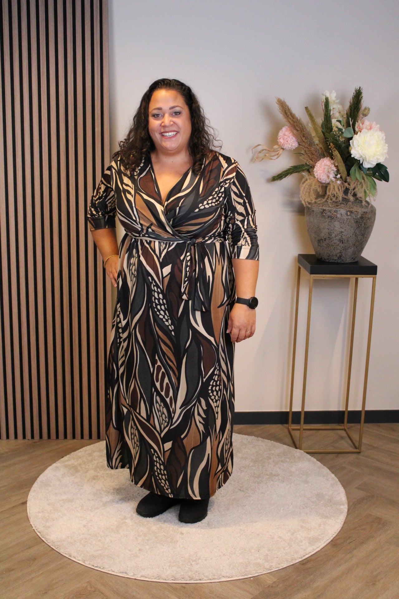 Marise | Jurk grijs lange mouw 46 t/m 50
