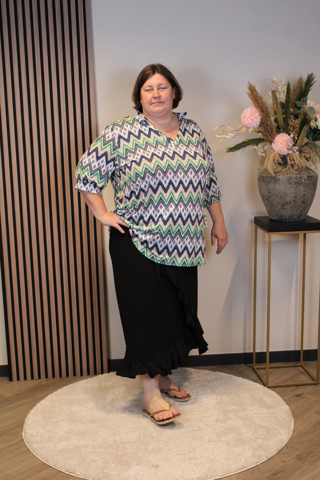 Lyra | Blouse met kraagje blauw 52 t/m 58