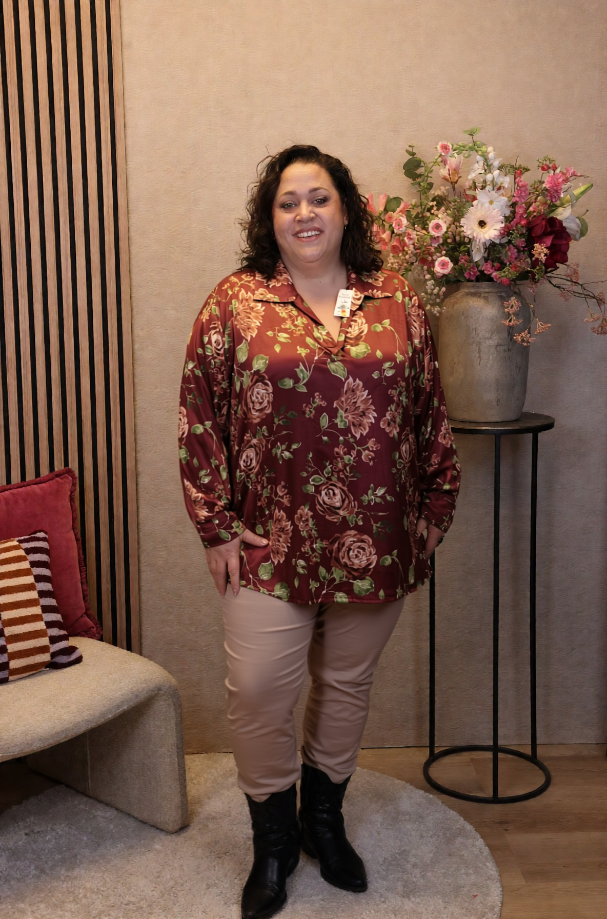 Emma | Blouse roze met kraagje