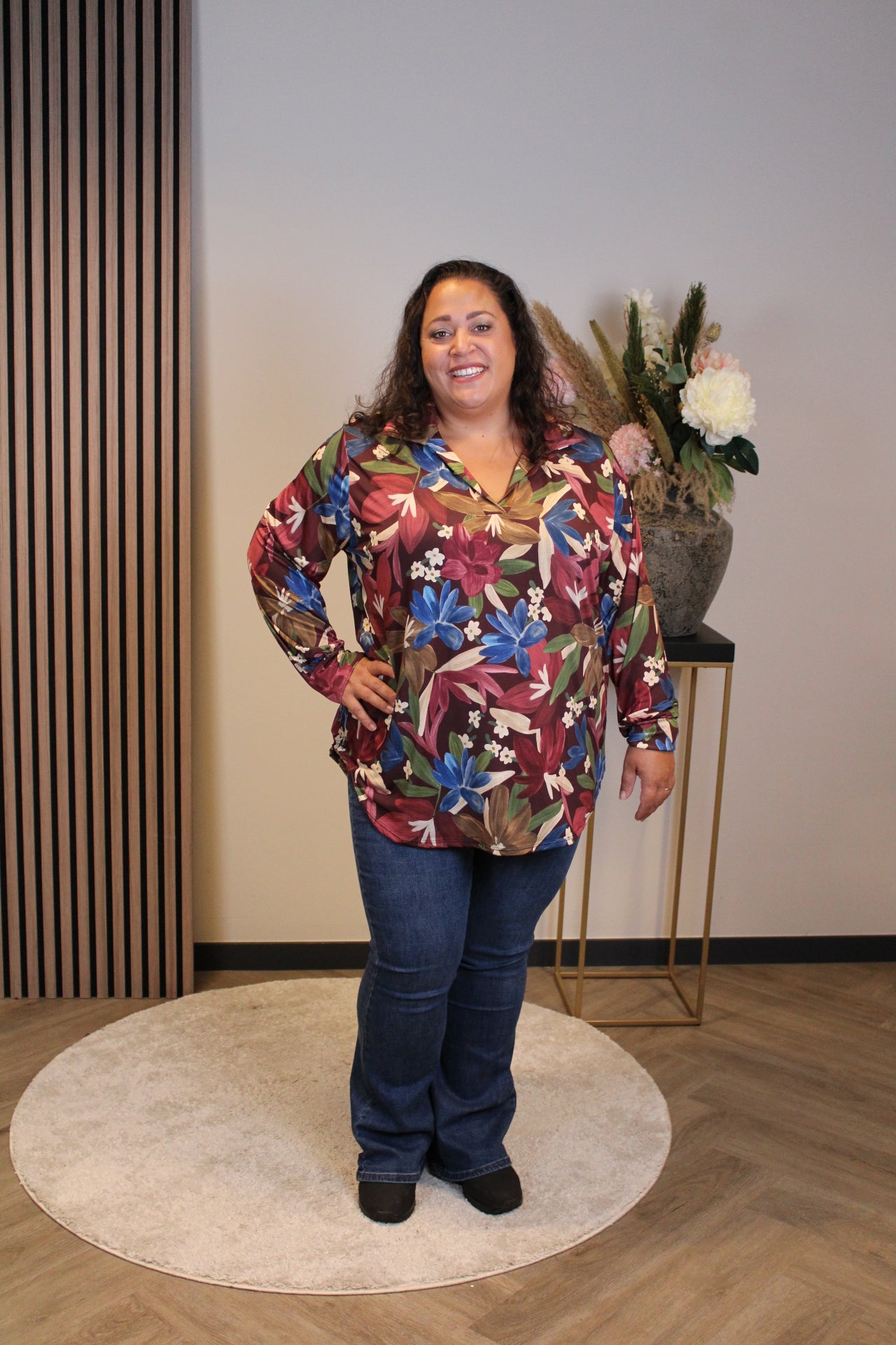 Fleur | Blouse met kraagje 48 t/m 52
