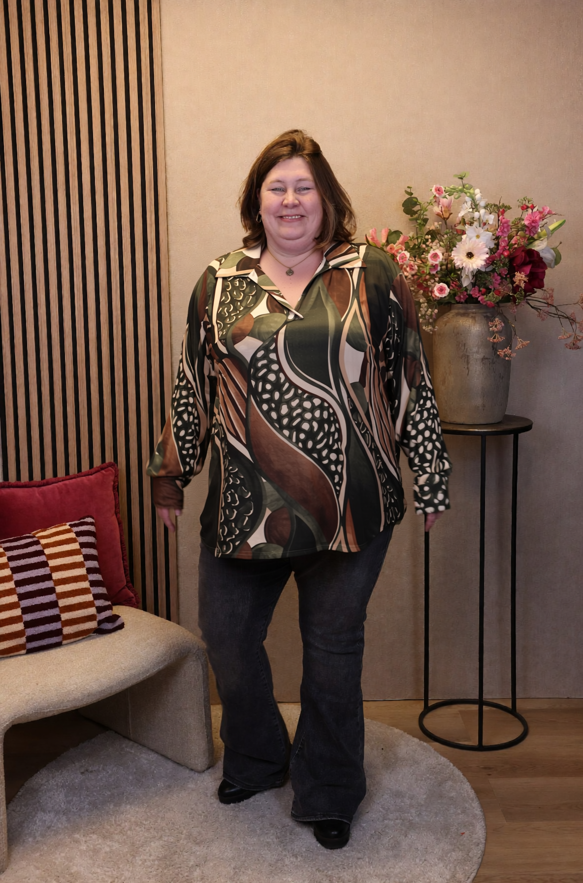 Kalina | Blouse groen met kraagje