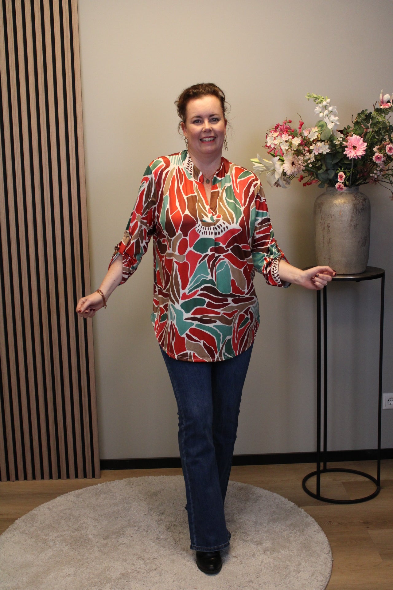 Bloom | Blouse rood lange mouw 38 t/m 48