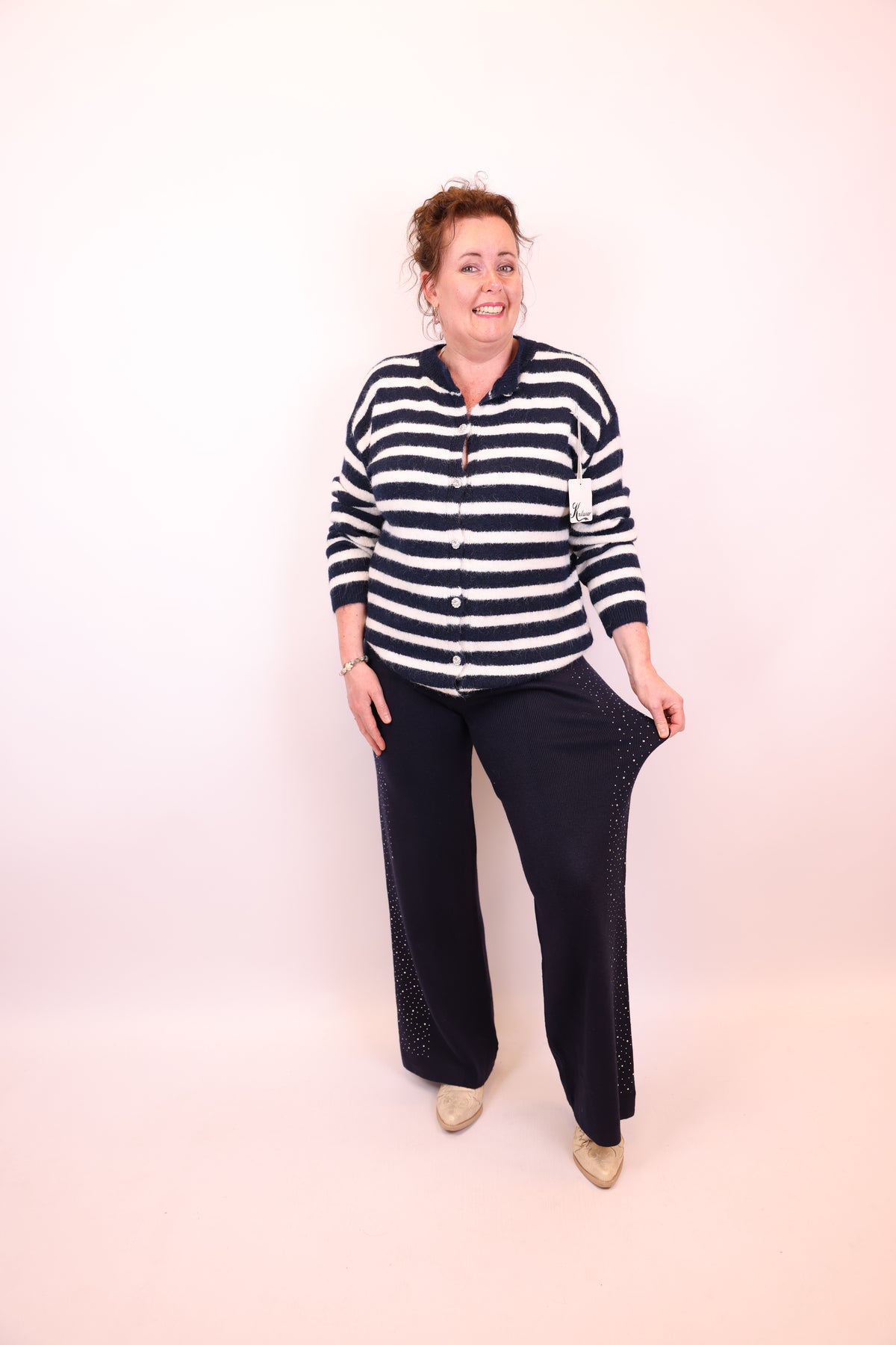 Lise | Broek navy glitter