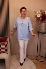 Lieneke | Flared broek wit viscose