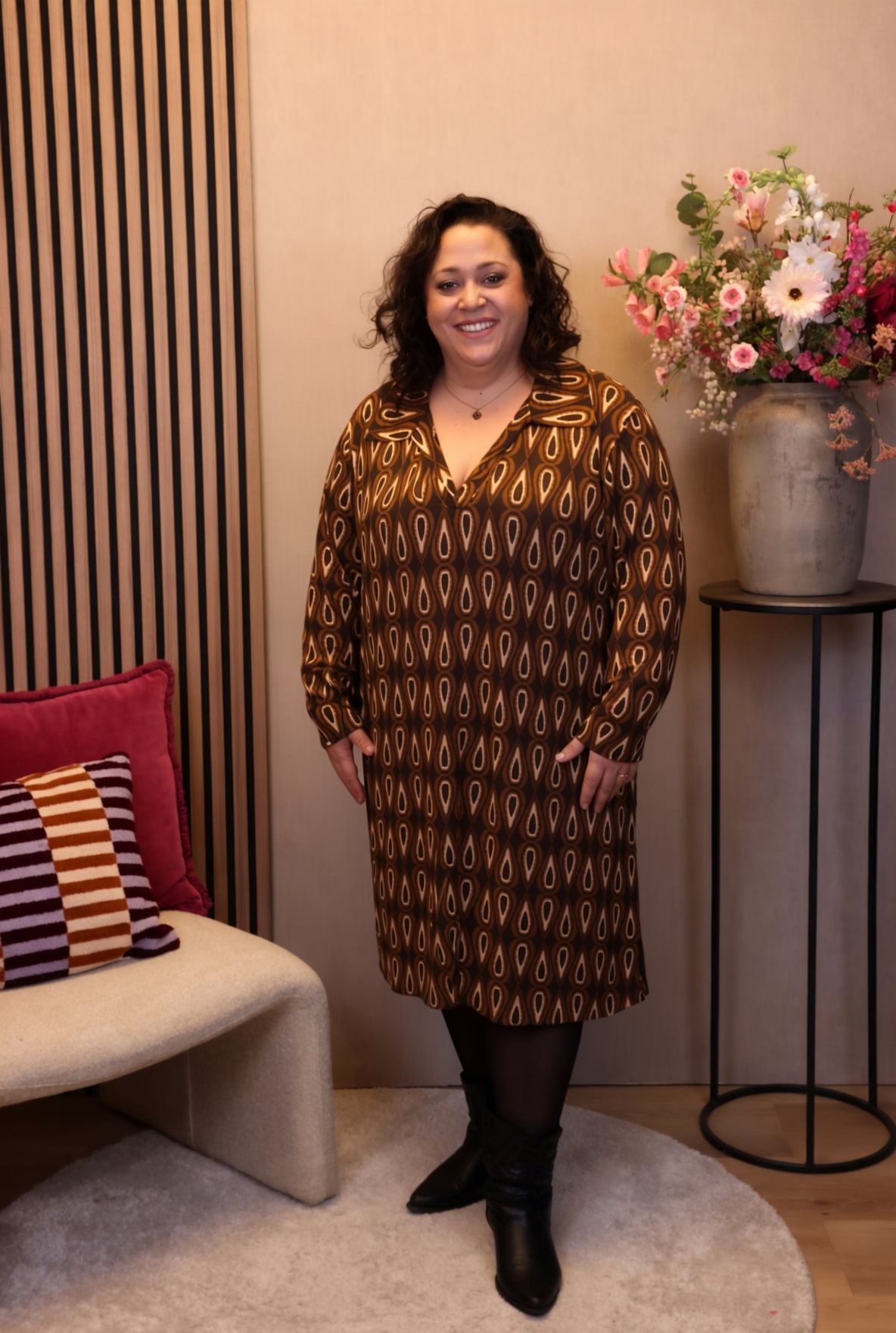 Elara | Jurk oranje met kraagje