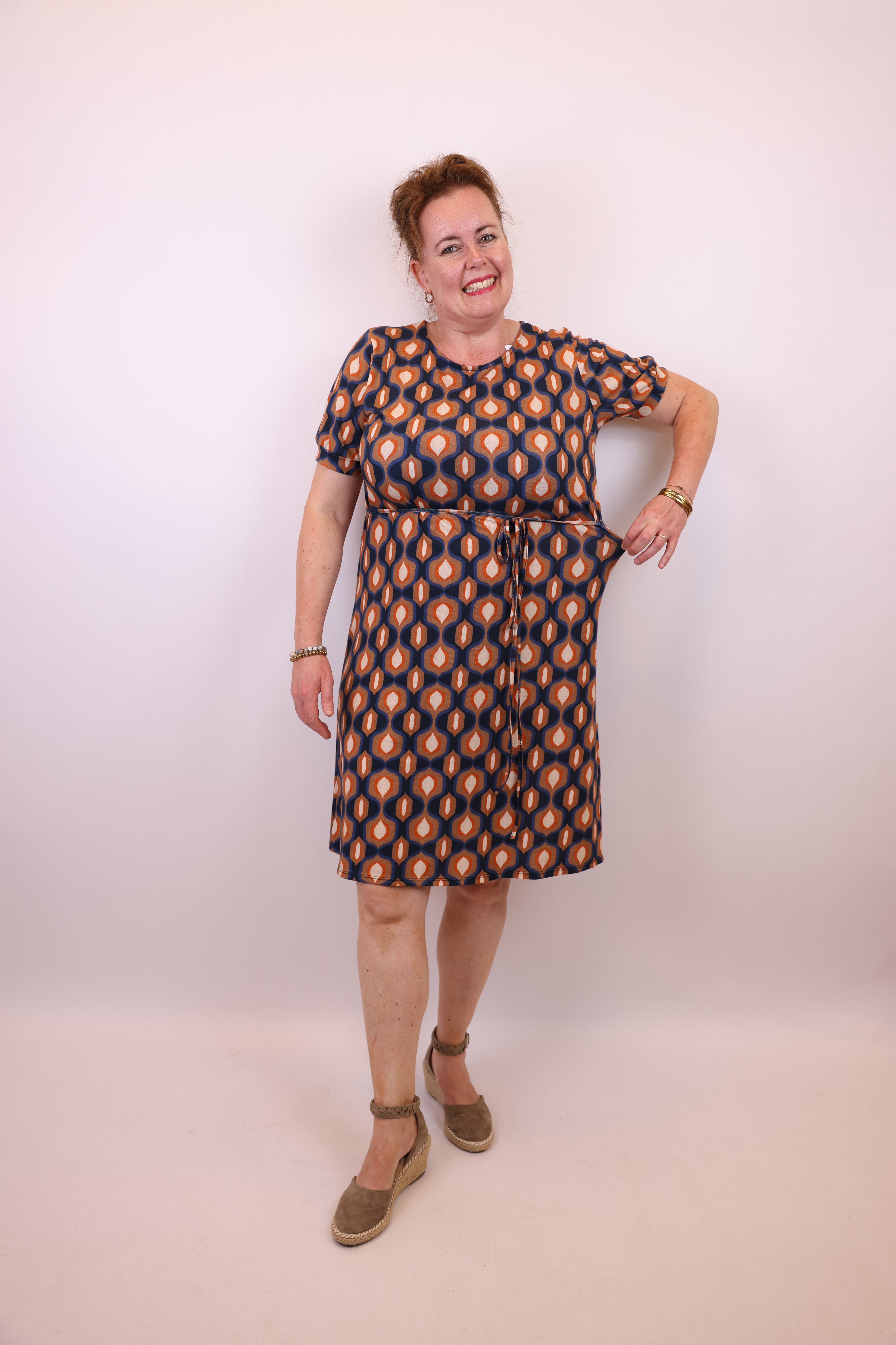 Meike | Jurk blauw katoen