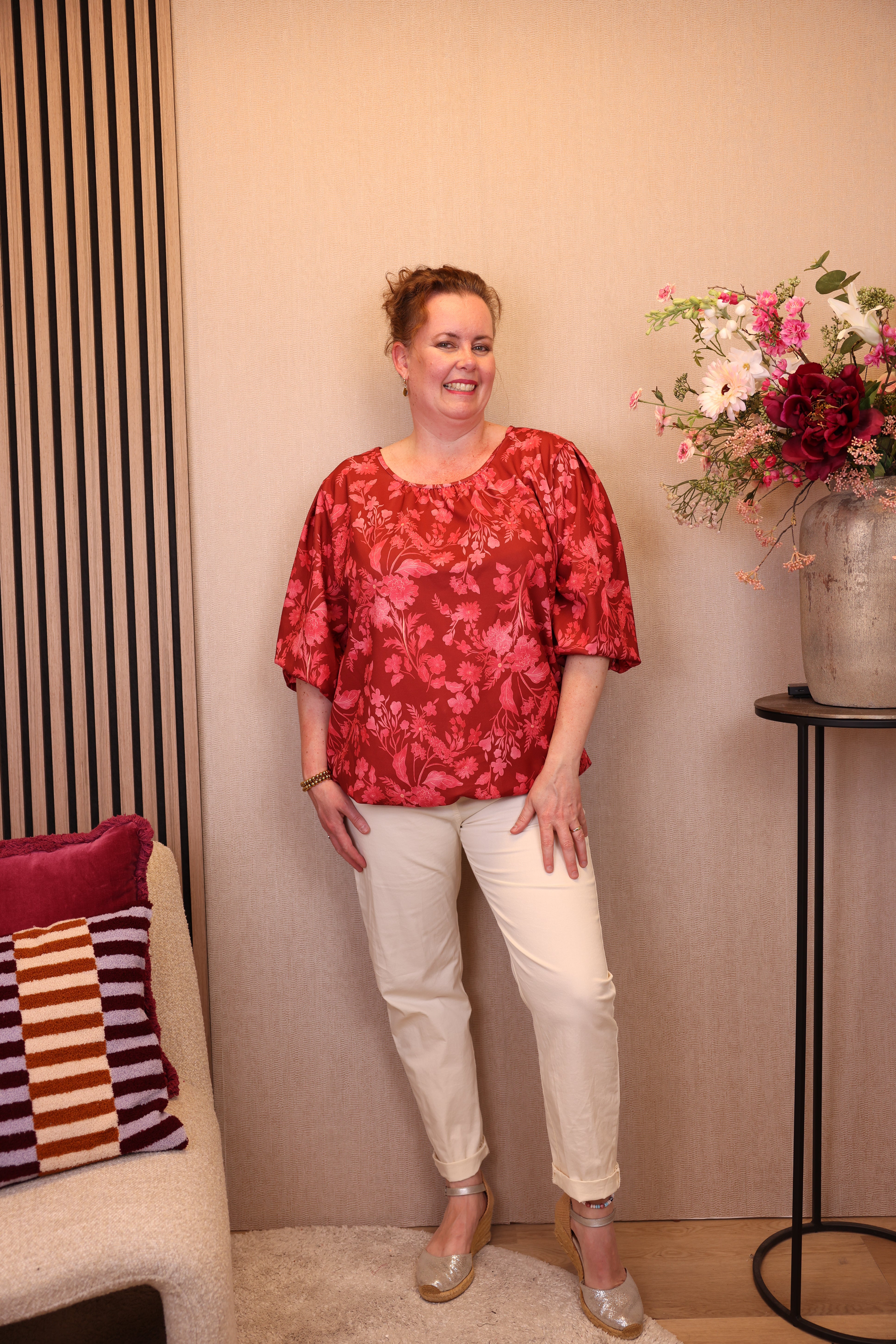 Roosmarijn | Ballon top rood