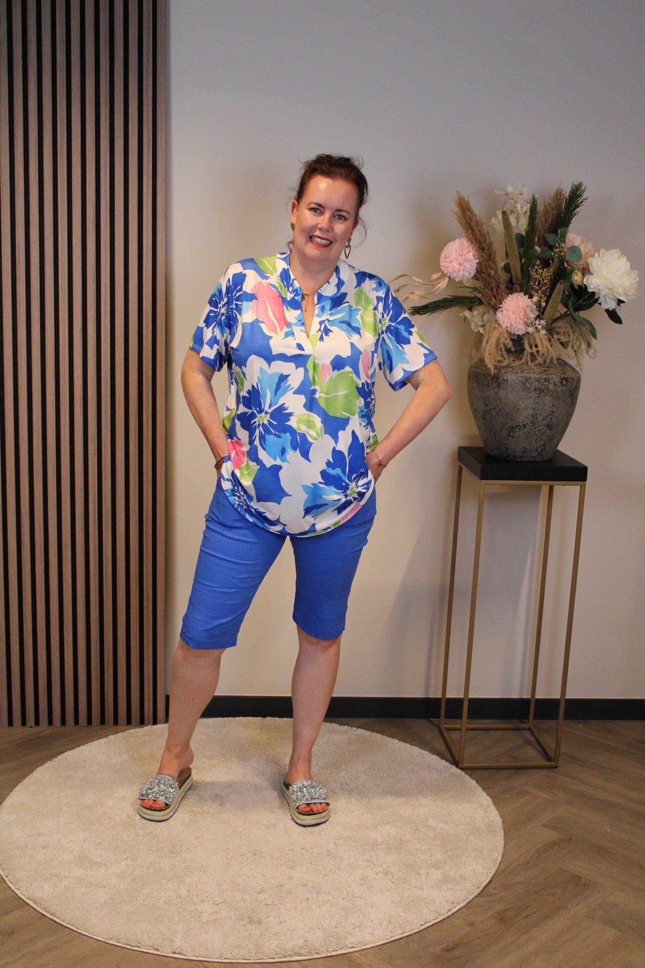 Indy | Broek kort kobalt 38 t/m 48