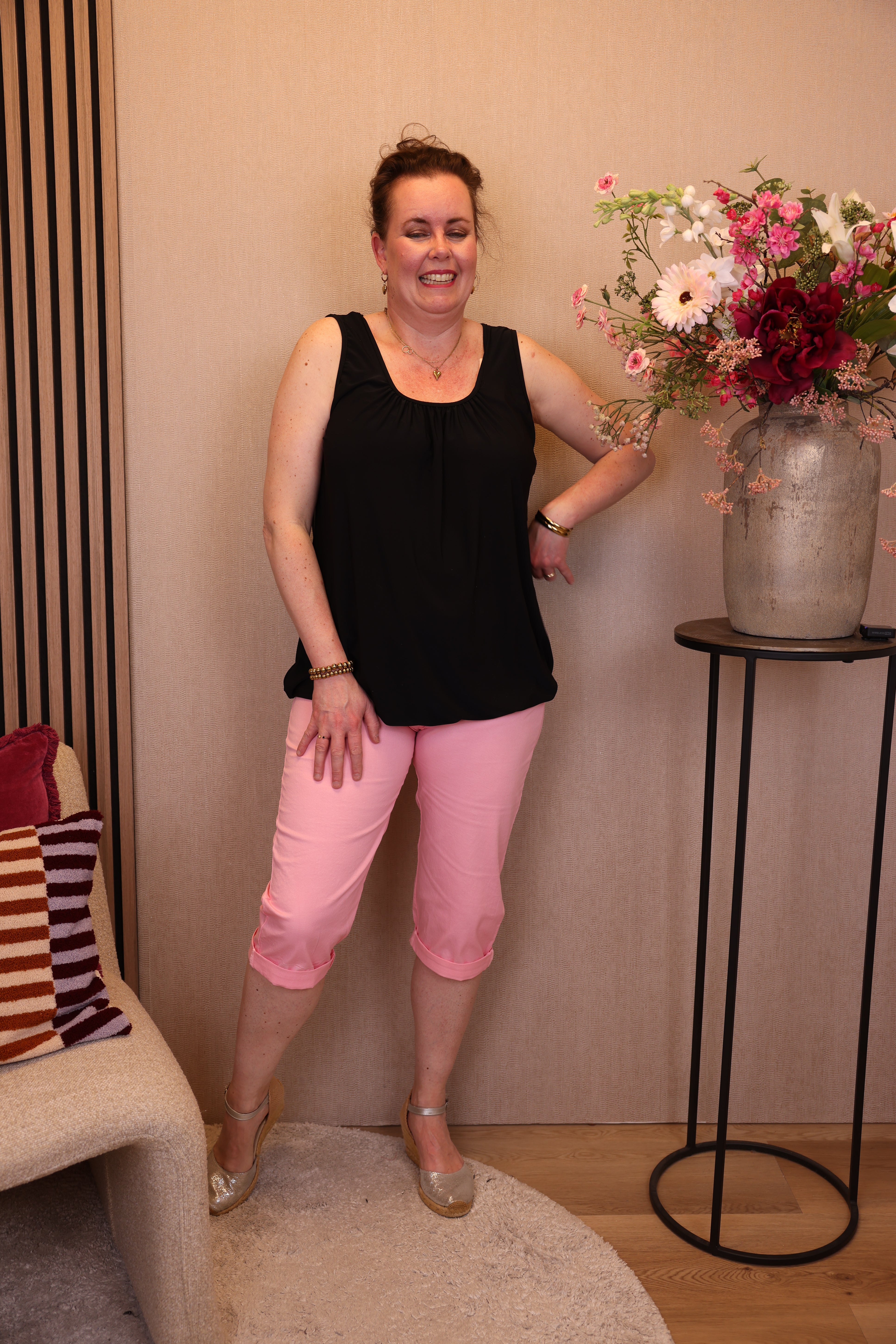 Roos | Ballon top zwart