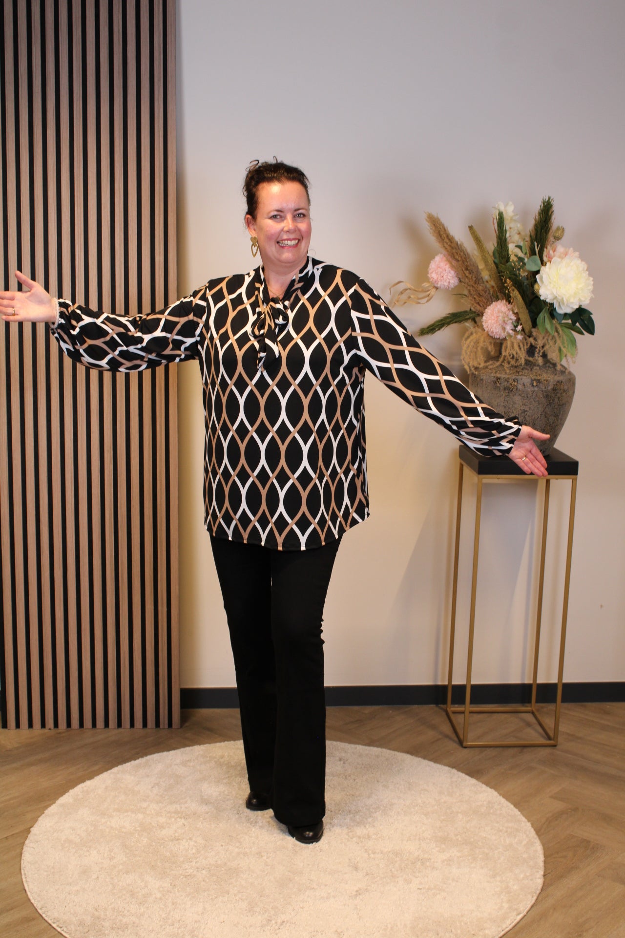 Daantje | Blouse zwart lange mouw 38 t/m 48